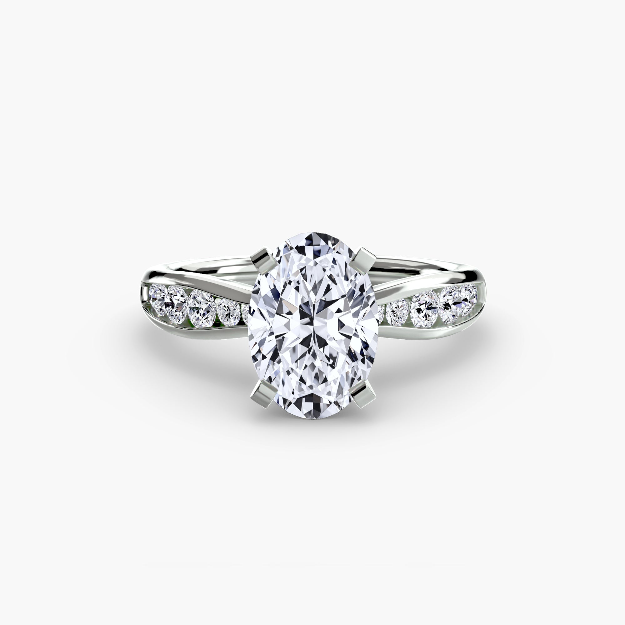 Crescent Pavé Solitaire Setting