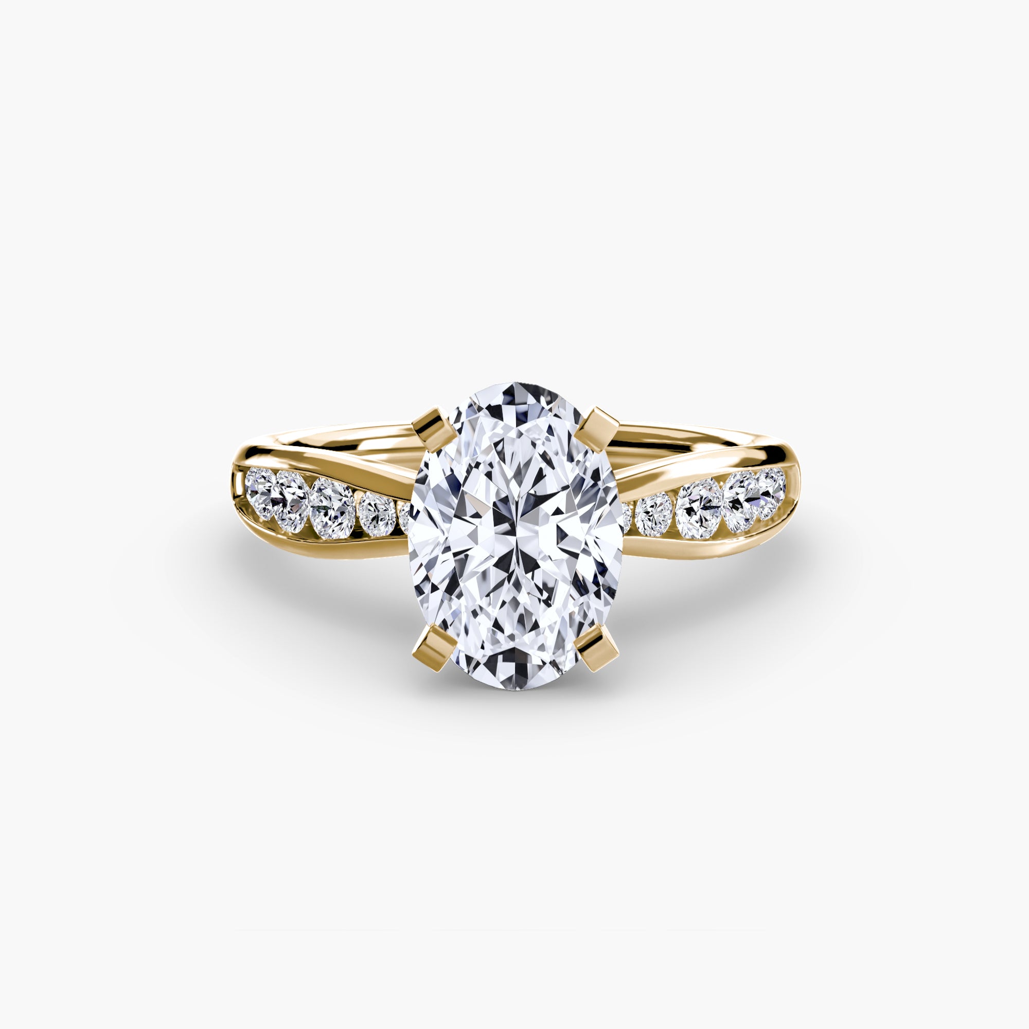 Crescent Pavé Solitaire Setting