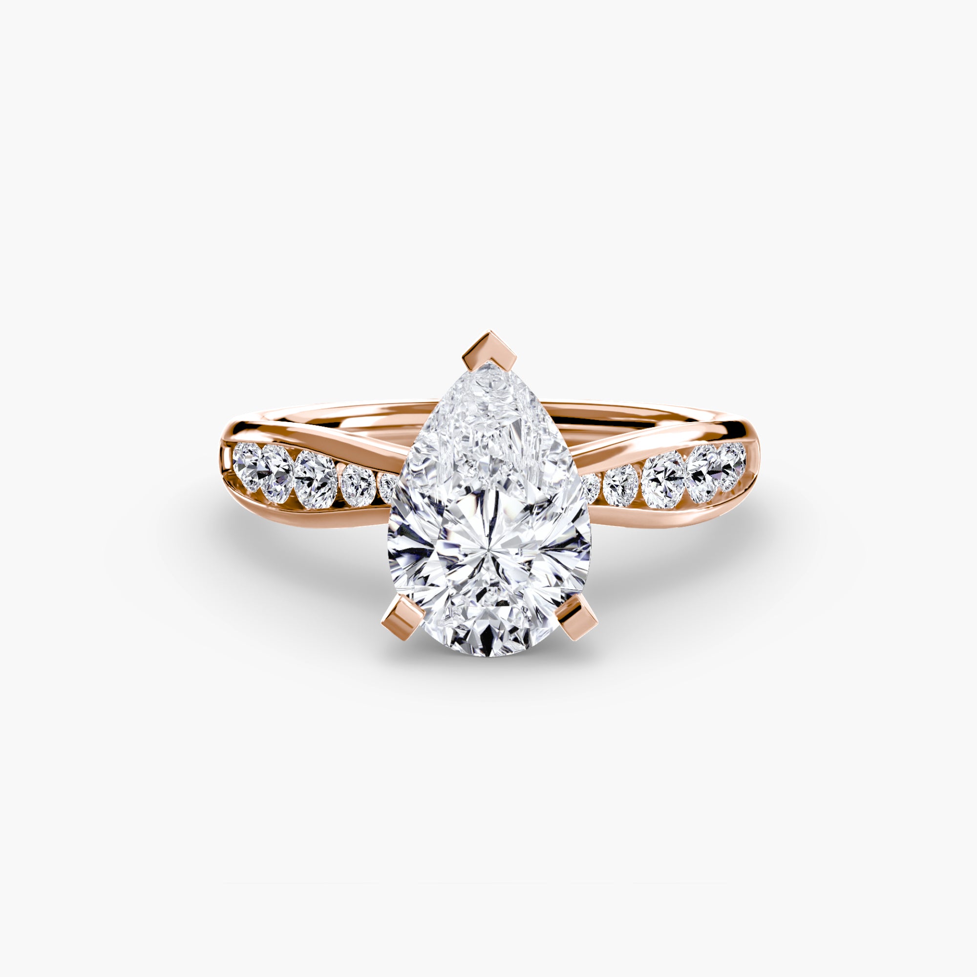 Crescent Pavé Solitaire Setting