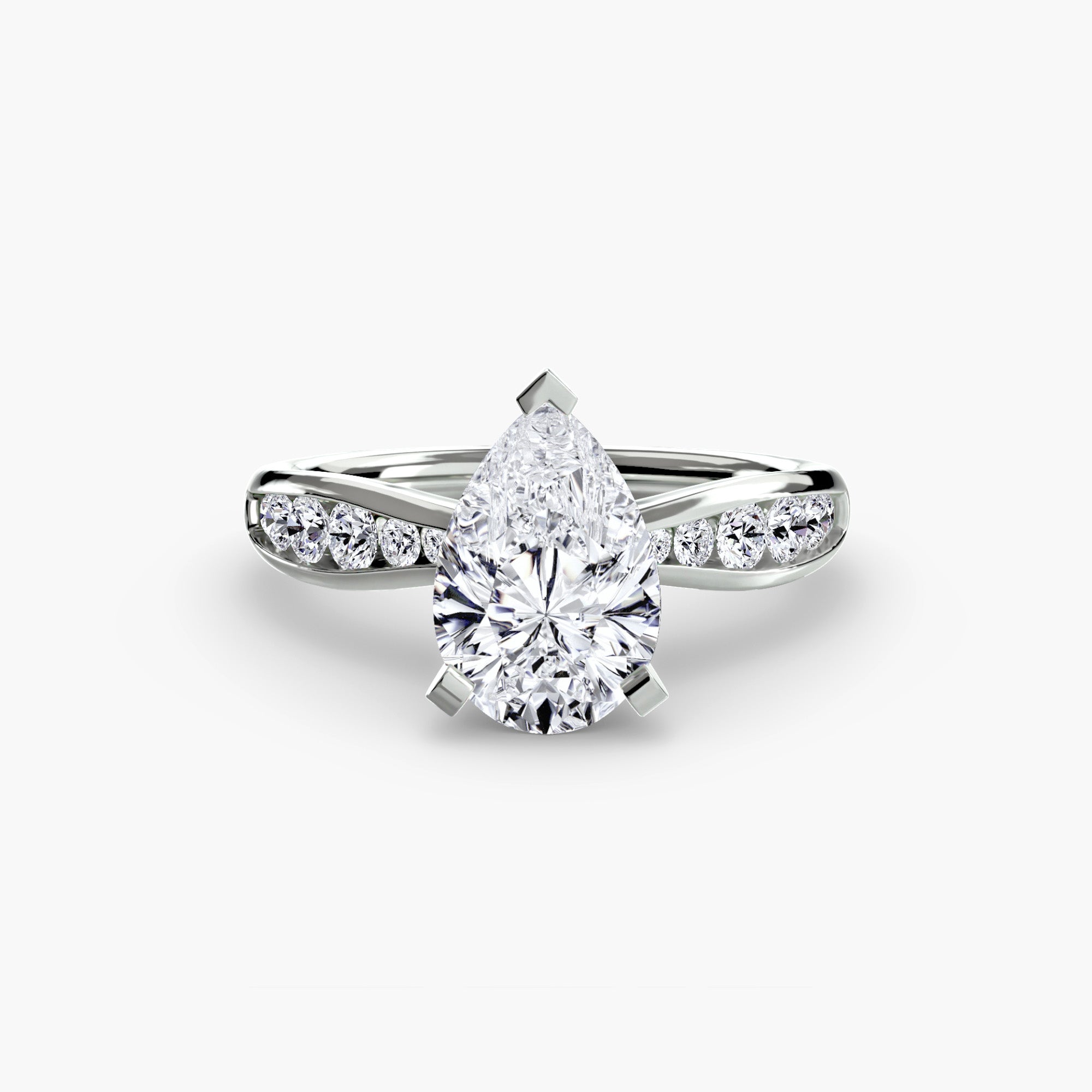 Crescent Pavé Solitaire Setting