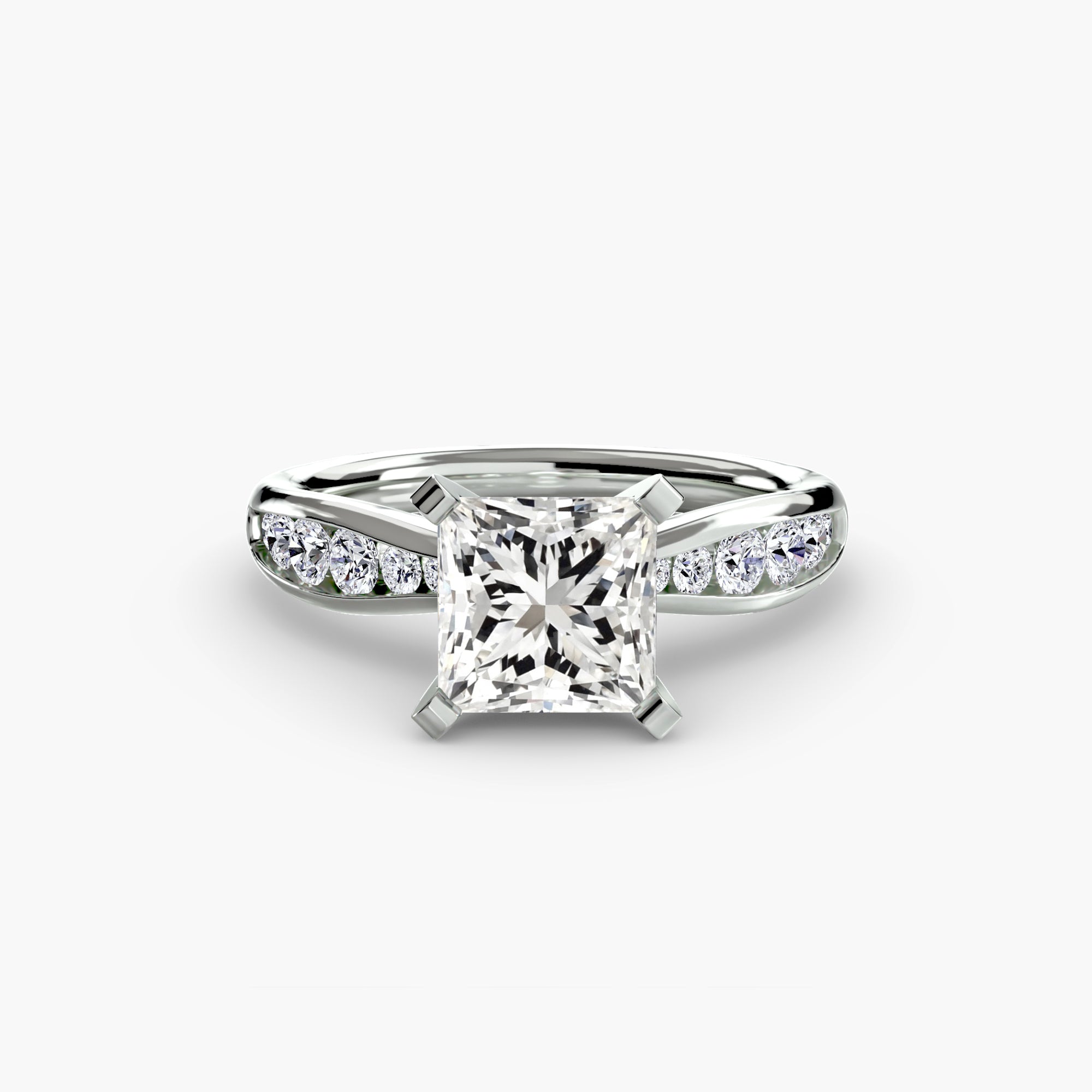 Crescent Pavé Solitaire Setting