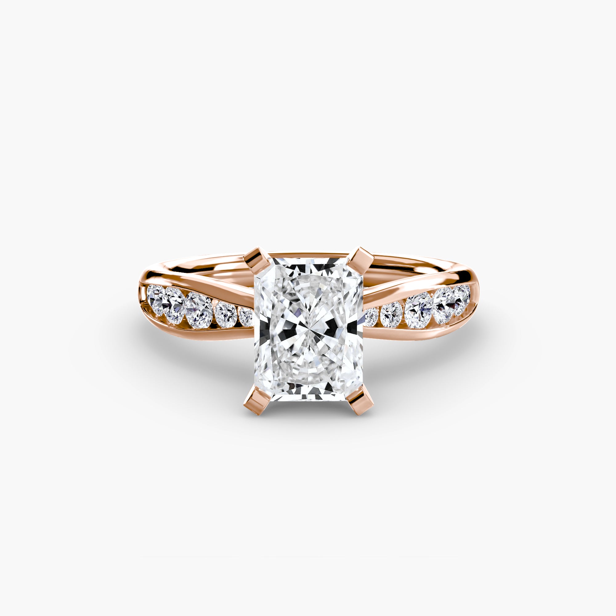 Crescent Pavé Solitaire Setting