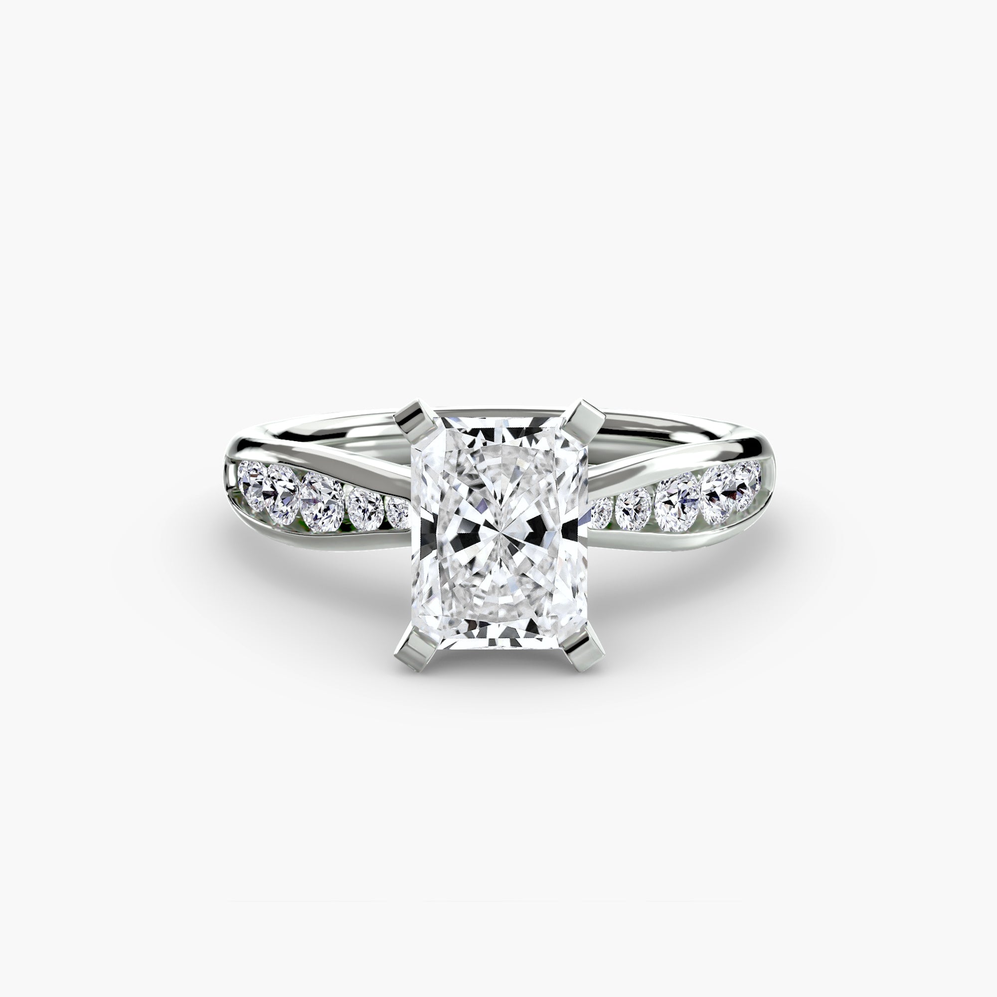 Crescent Pavé Solitaire Setting