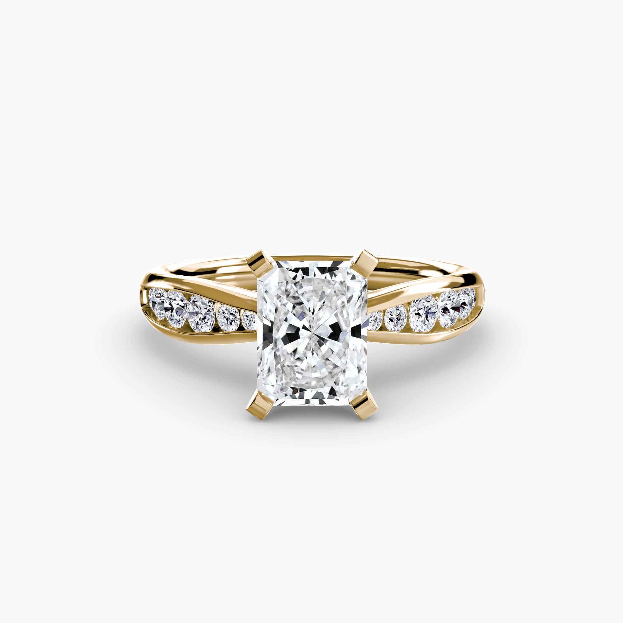 Crescent Pavé Solitaire Setting