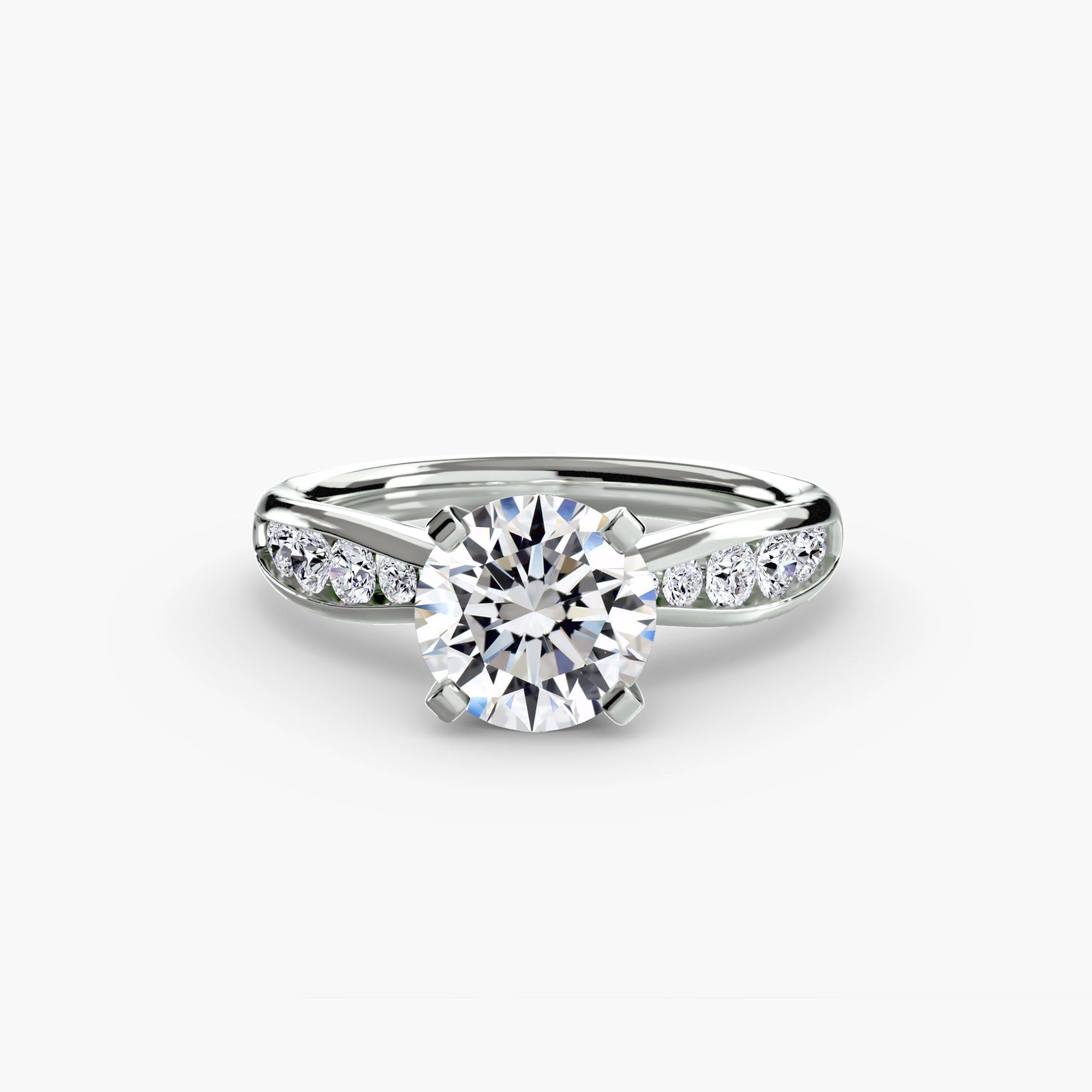 Crescent Pavé Solitaire Setting