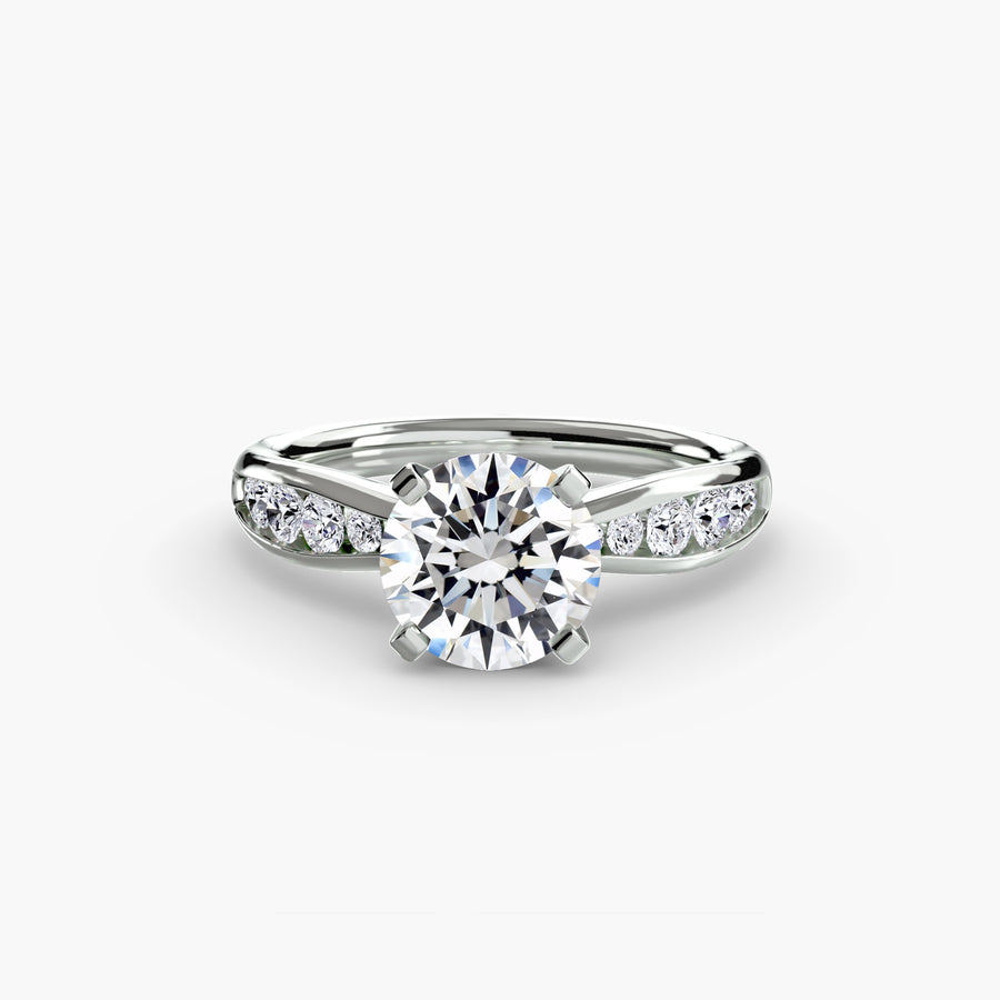 Crescent Pavé Solitaire Setting