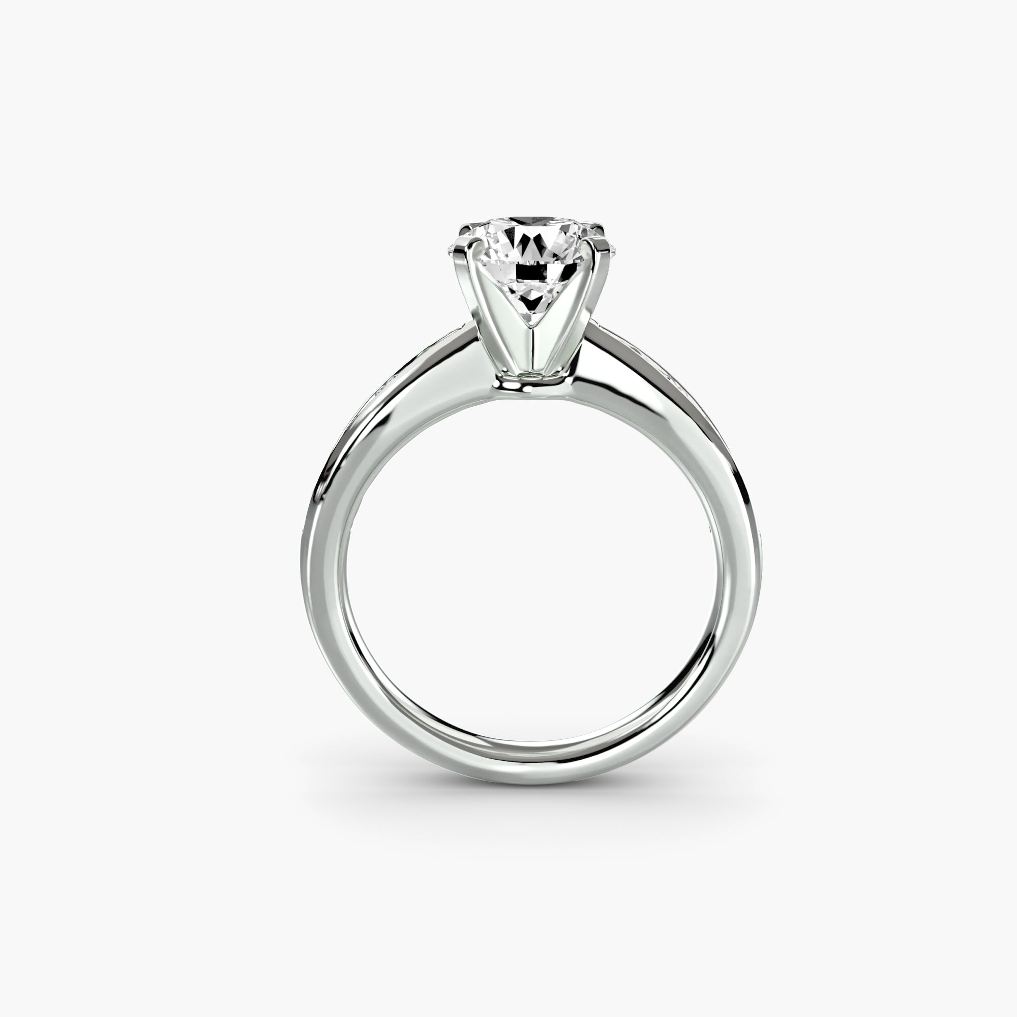 Crescent Pavé Solitaire Setting