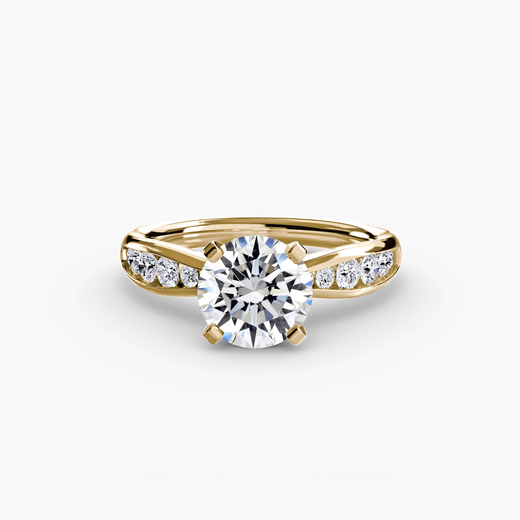 Crescent Pavé Solitaire Setting