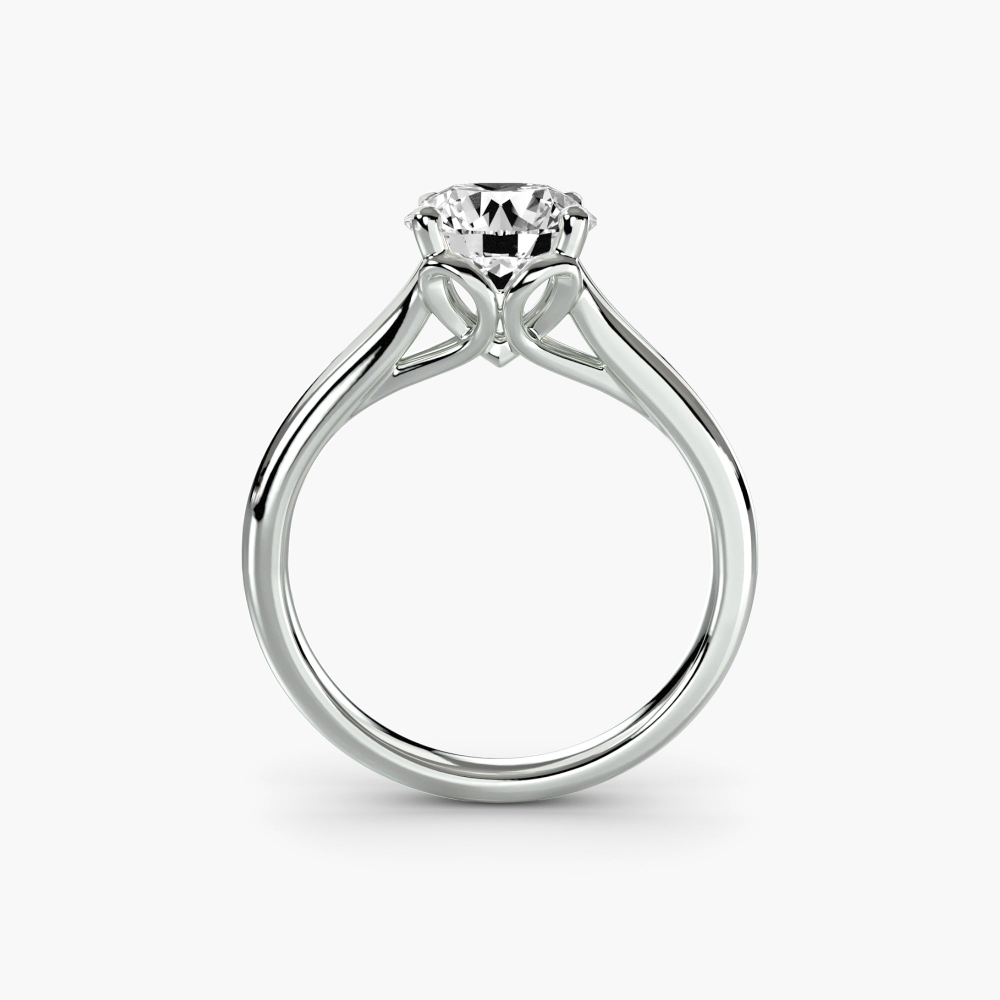 Slim Band Round Solitaire Setting