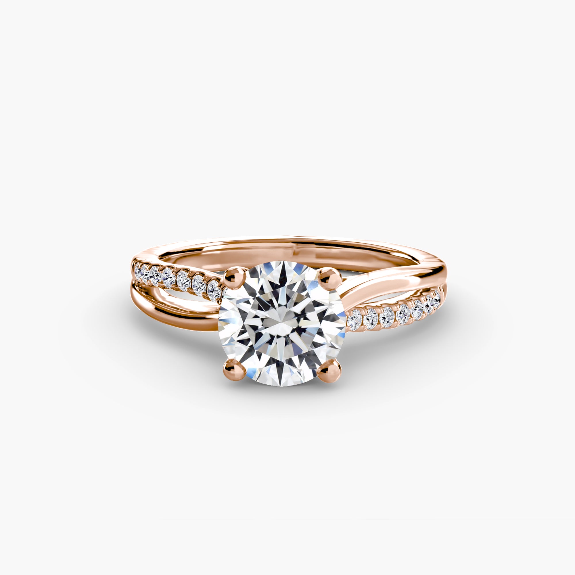 Round Split Shank Pavé Solitaire Setting