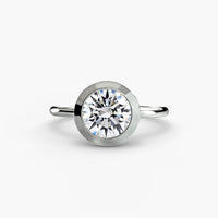 The Bezel Set Solitaire ring setting in 14k white gold