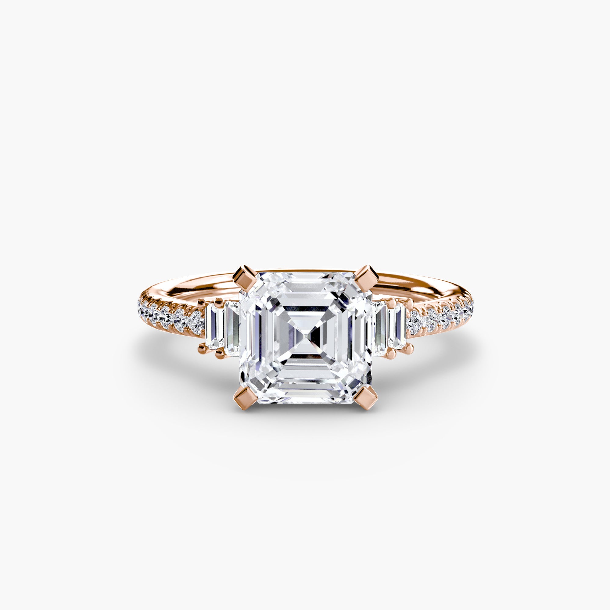 Baguette and Pavé Solitaire Setting