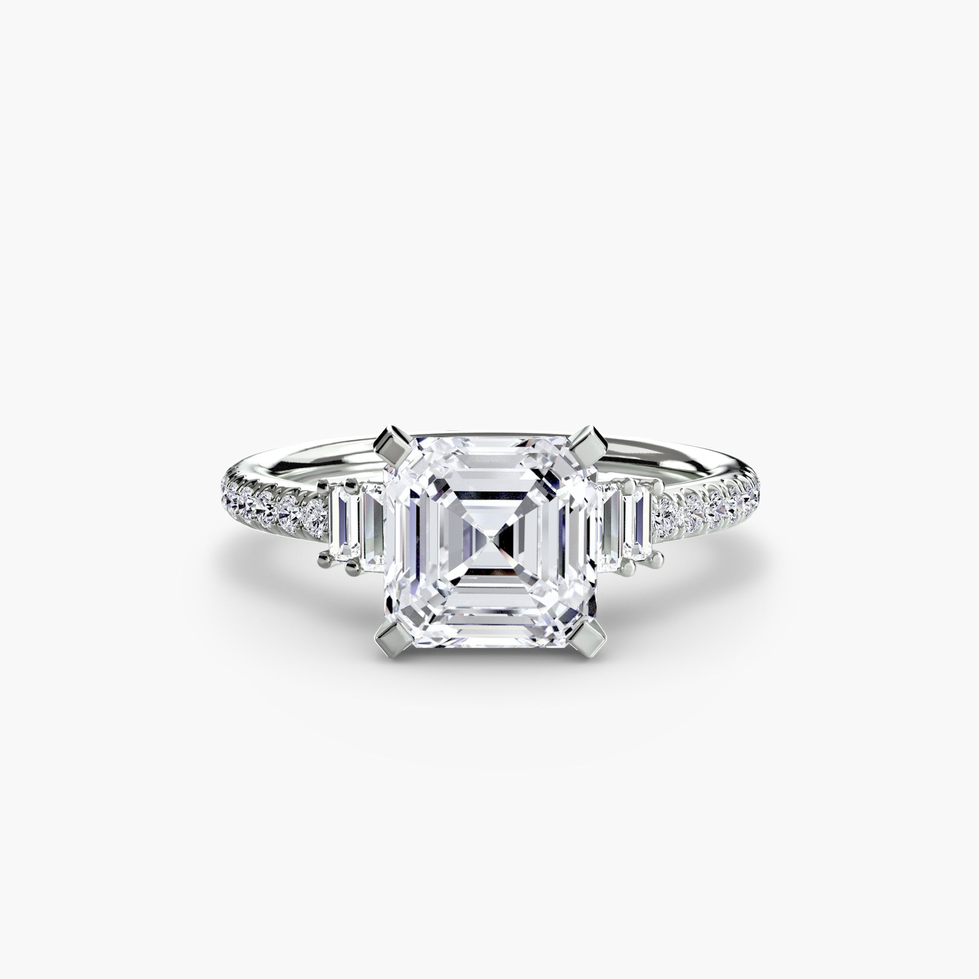 Baguette and Pavé Solitaire Setting