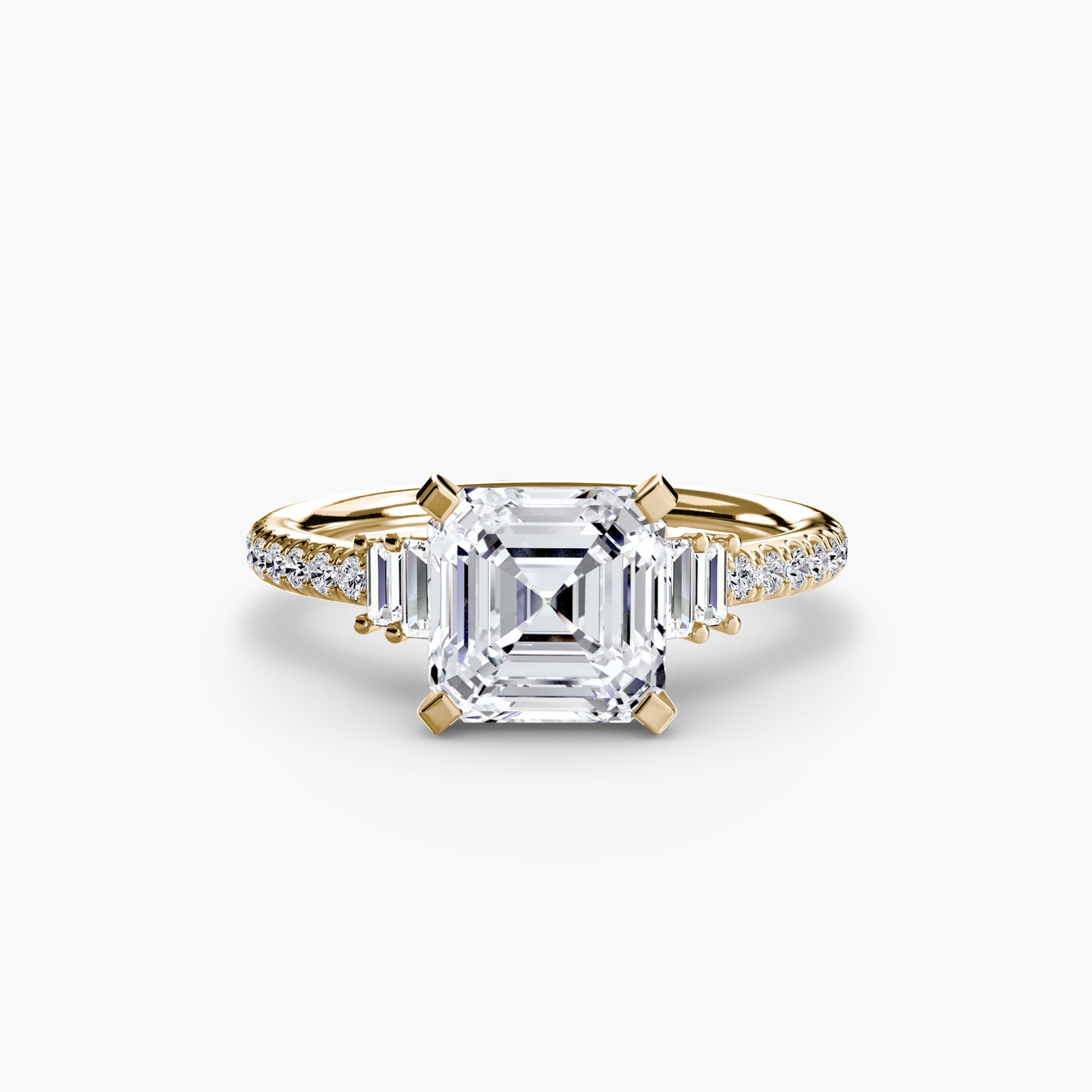 Baguette and Pavé Solitaire Setting