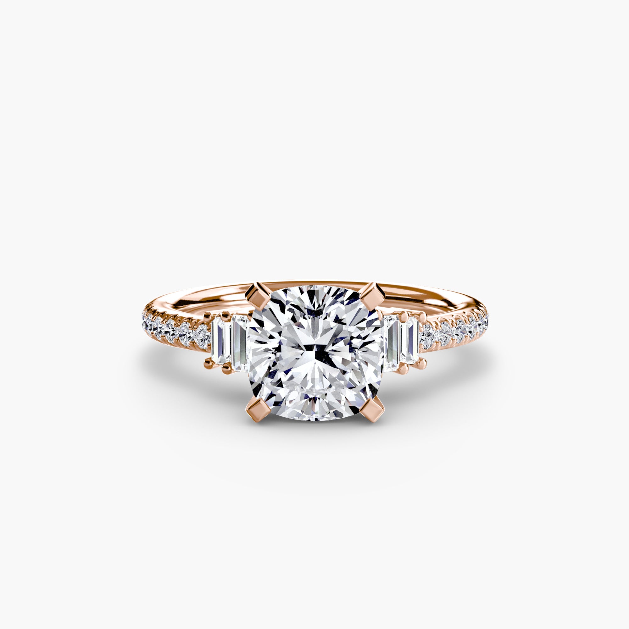 Baguette and Pavé Solitaire Setting