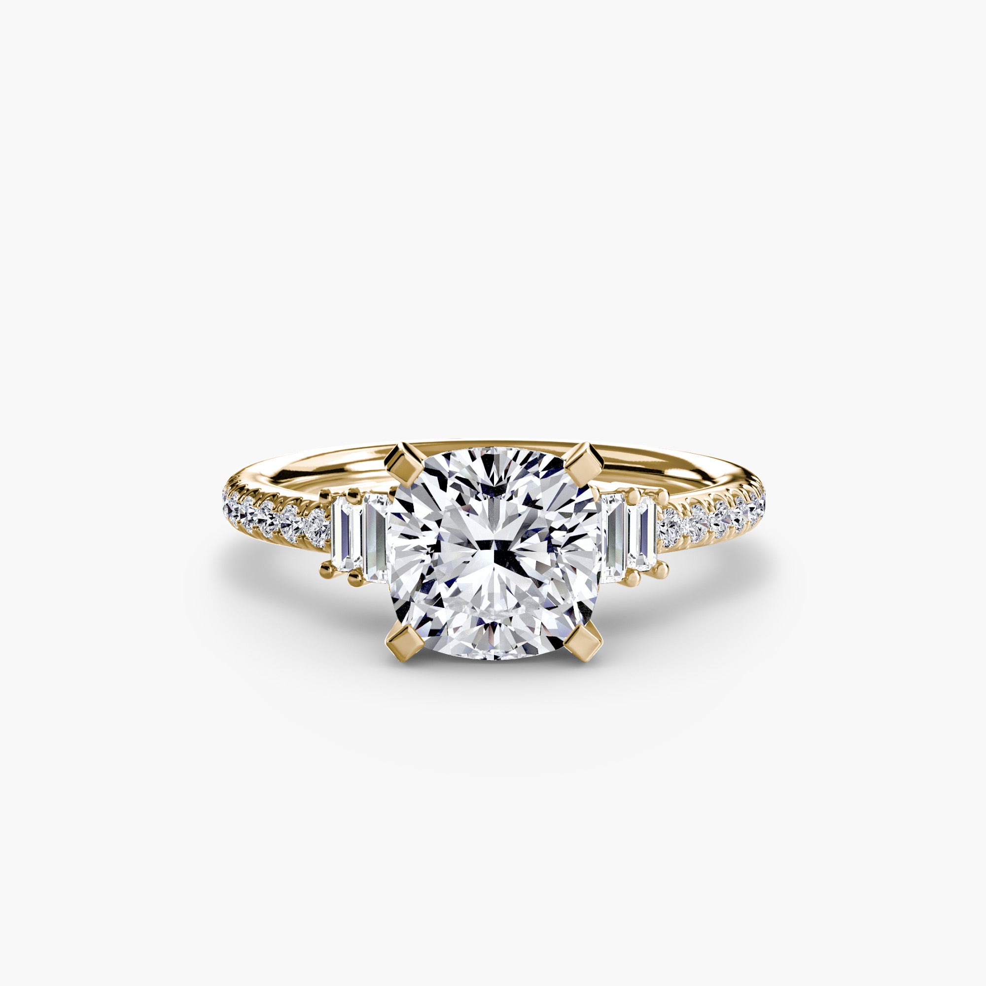 Baguette and Pavé Solitaire Setting