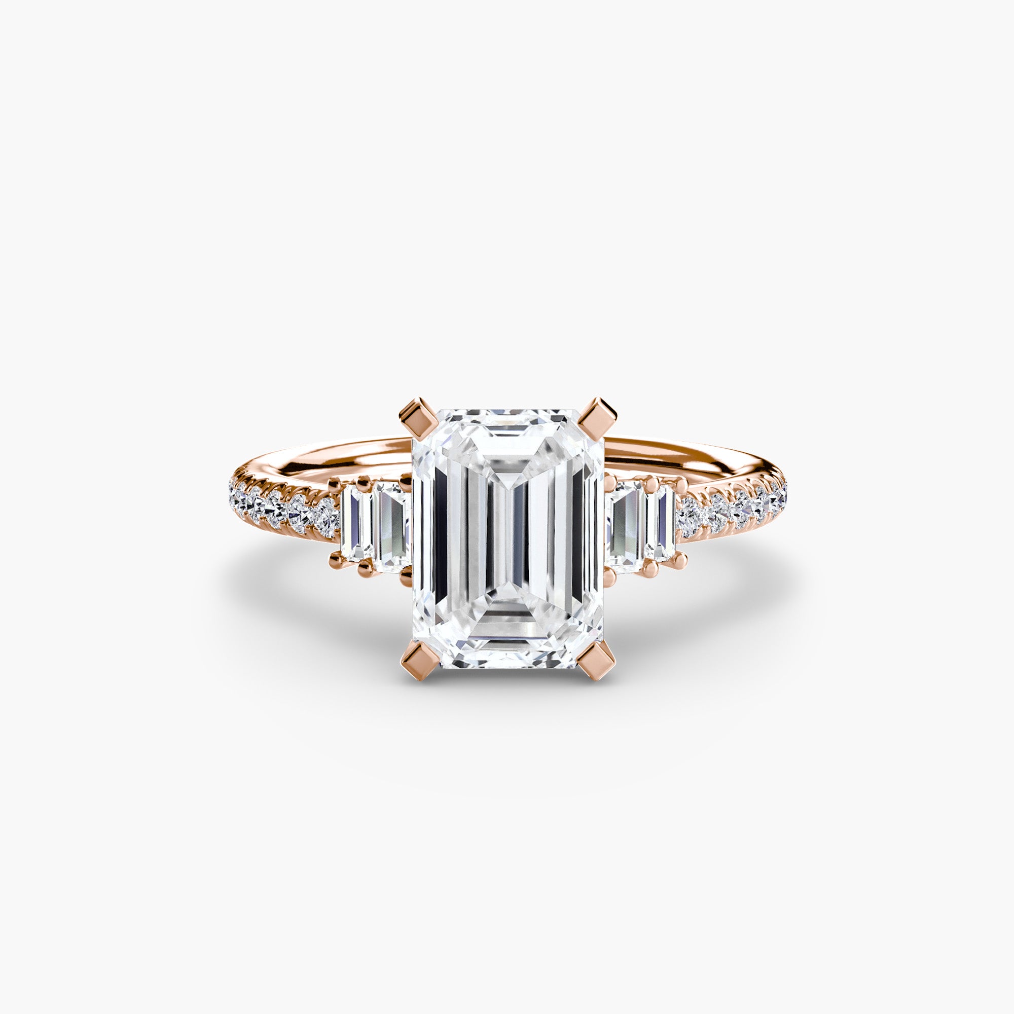 Baguette and Pavé Solitaire Setting