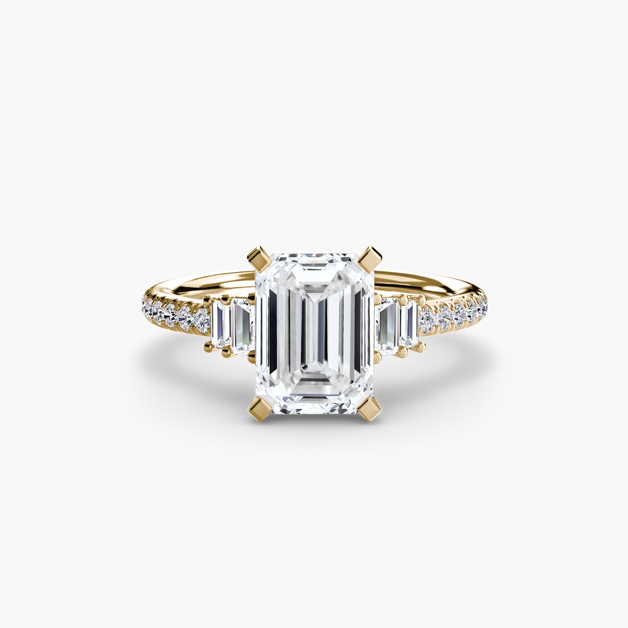 Baguette and Pavé Solitaire Setting