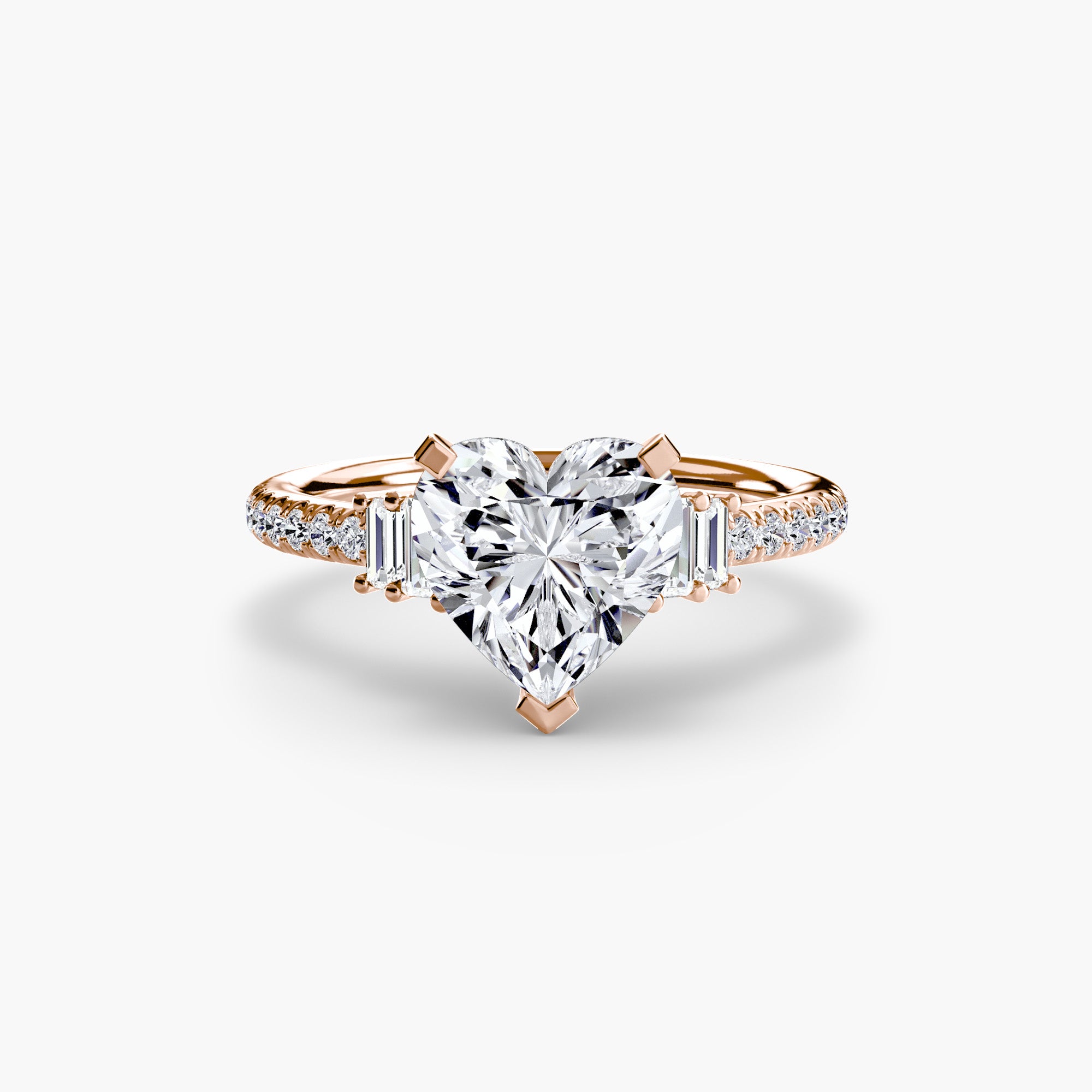 Baguette and Pavé Solitaire Setting