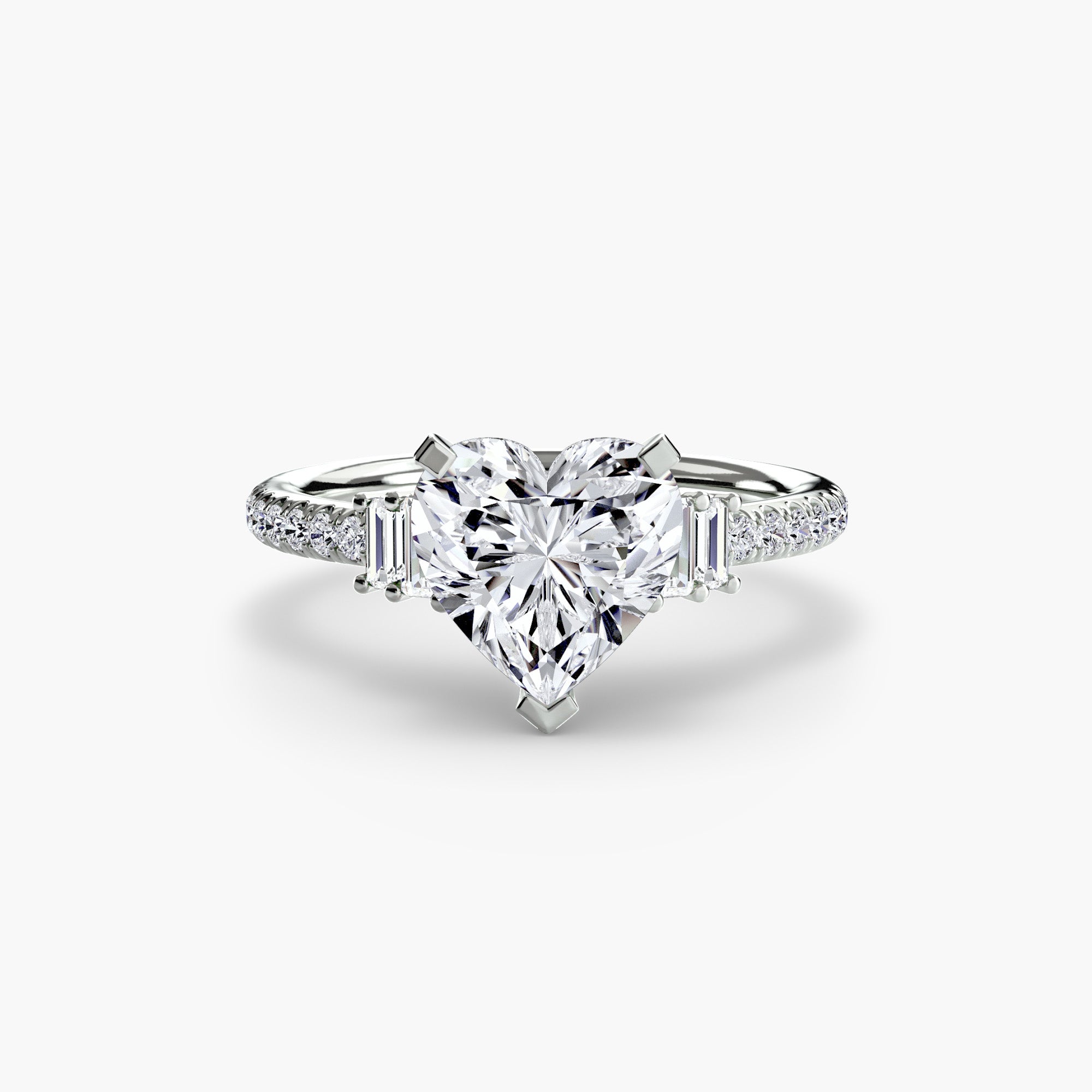 Baguette and Pavé Solitaire Setting