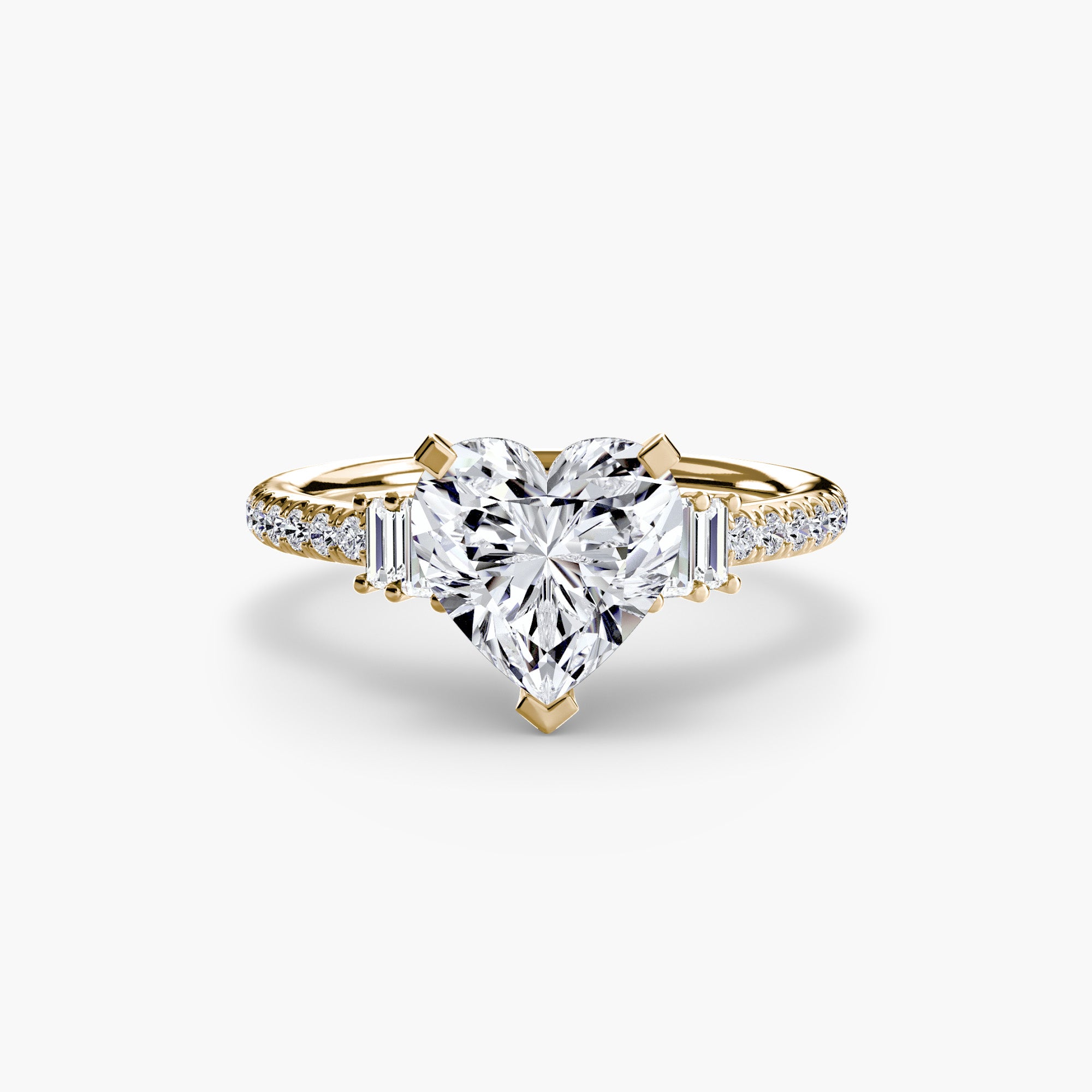 Baguette and Pavé Solitaire Setting