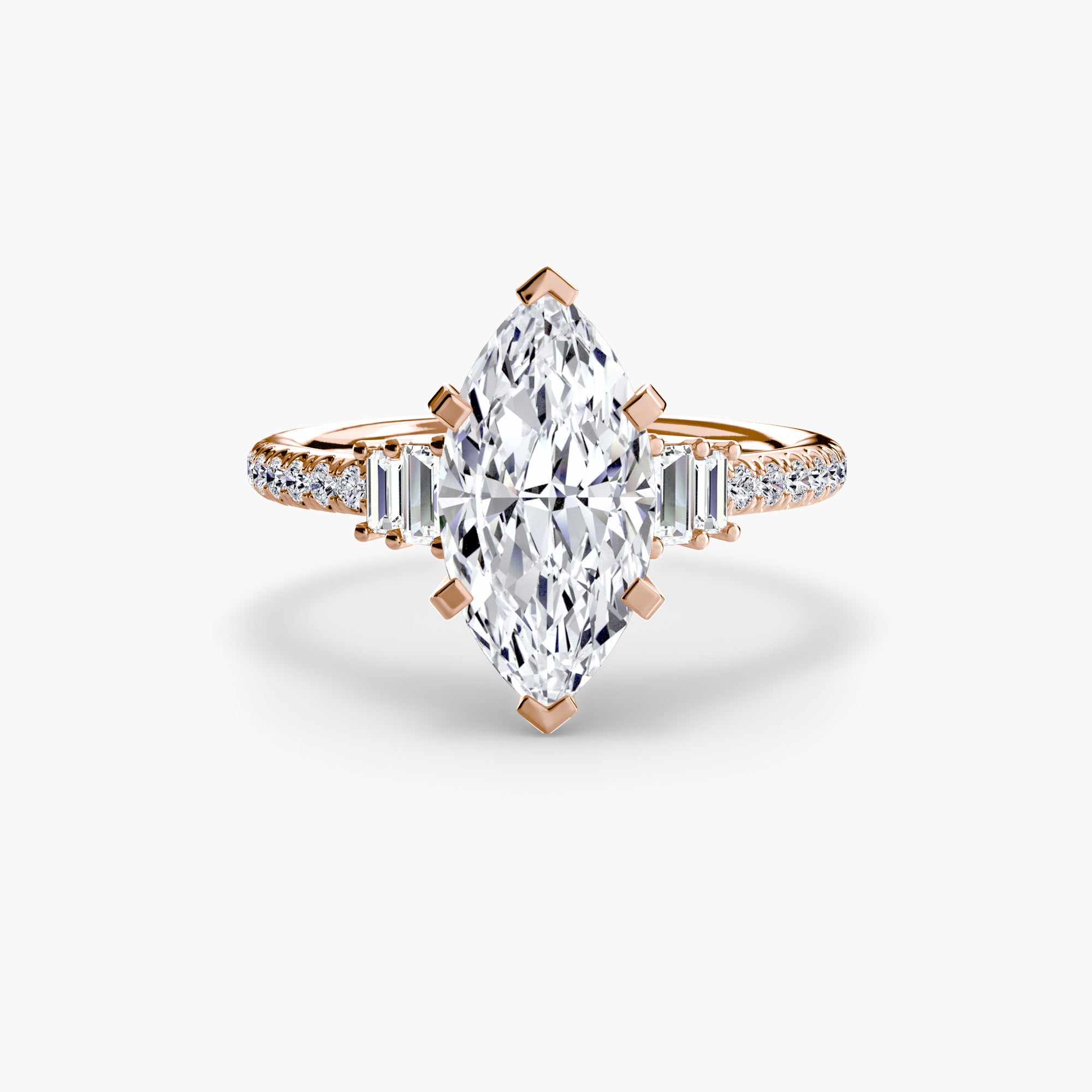 Baguette and Pavé Solitaire Setting