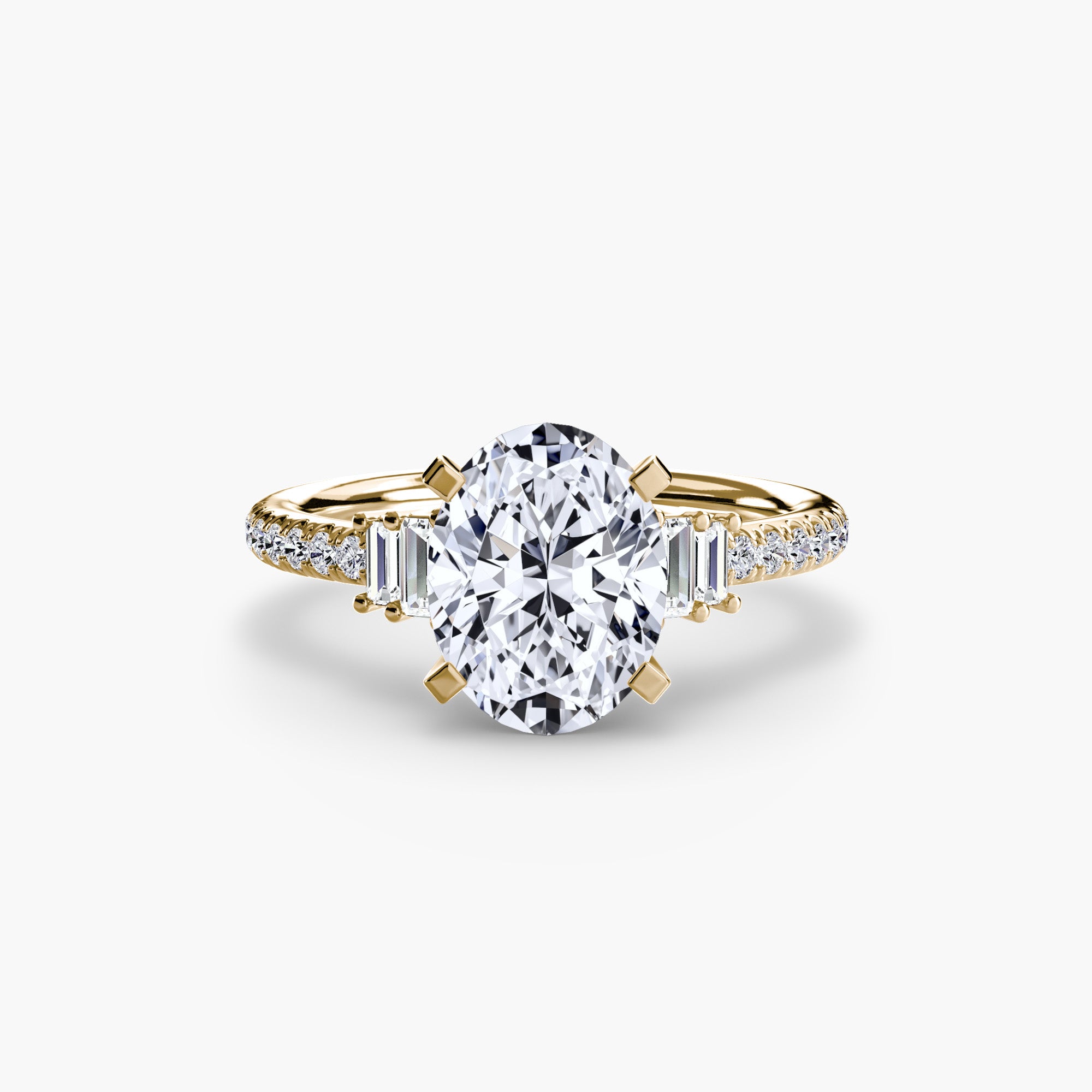 Baguette and Pavé Solitaire Setting