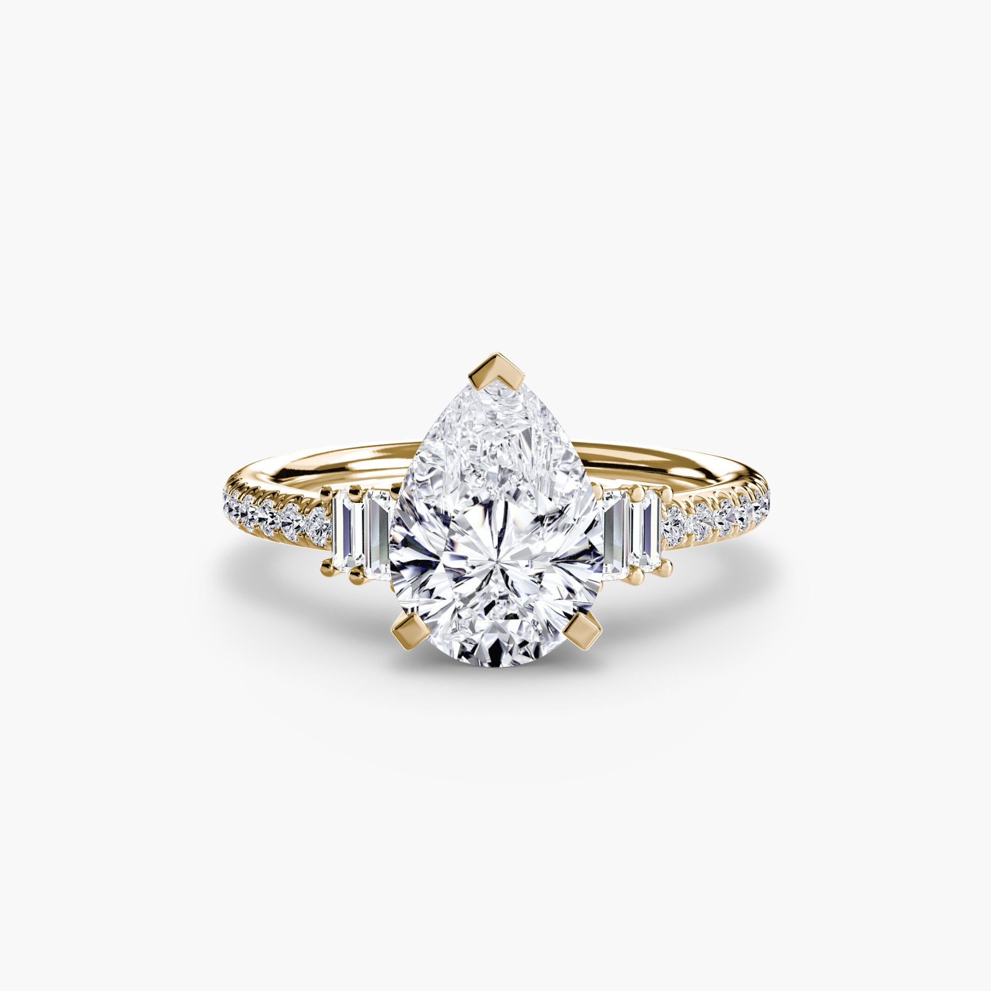 Baguette and Pavé Solitaire Setting