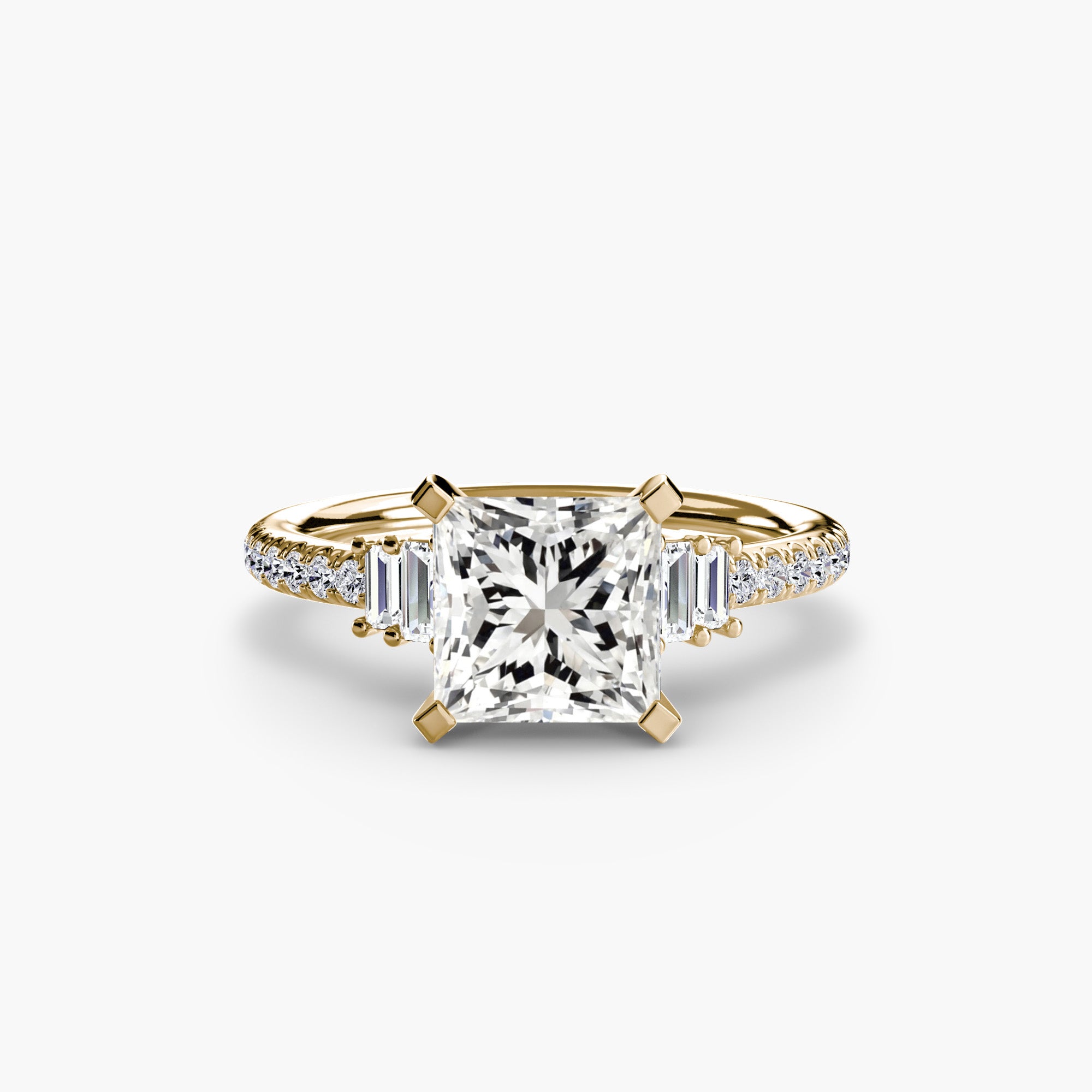 Baguette and Pavé Solitaire Setting
