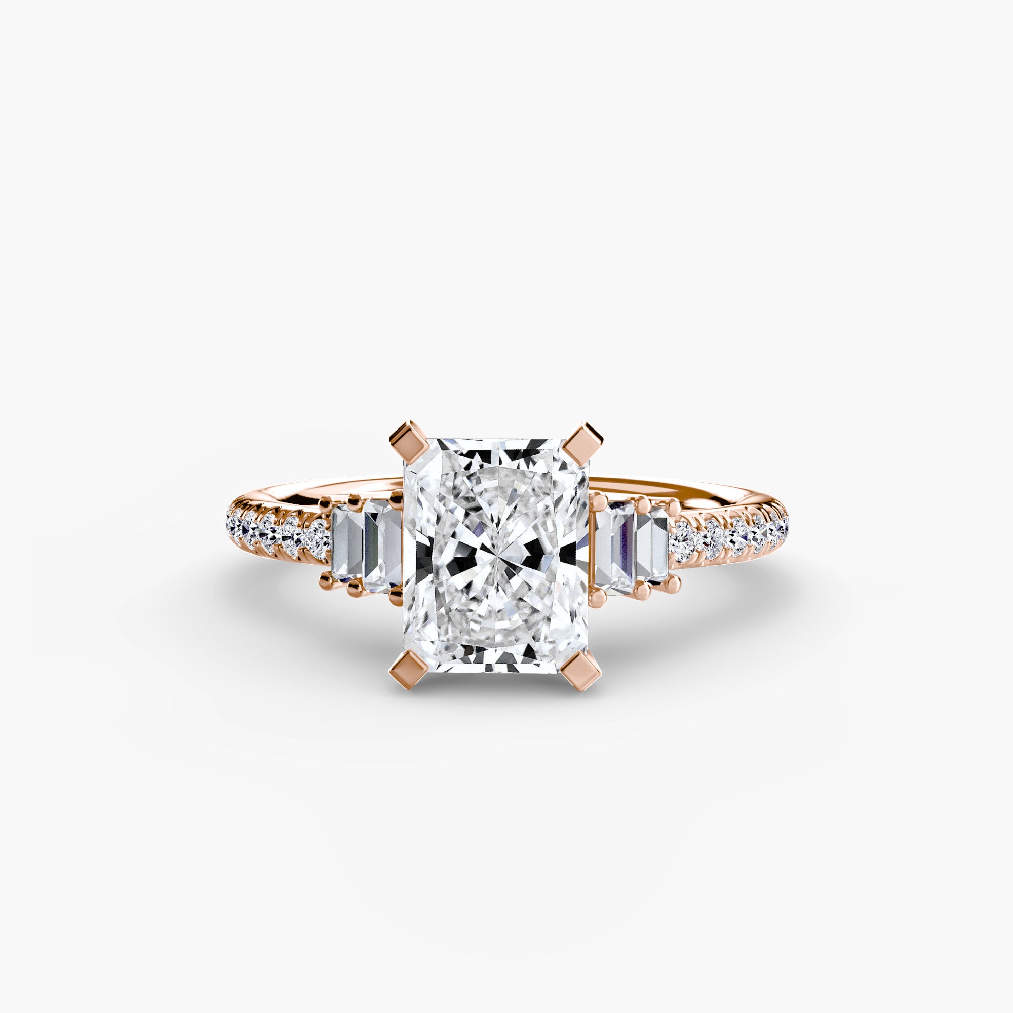 Baguette and Pavé Solitaire Setting