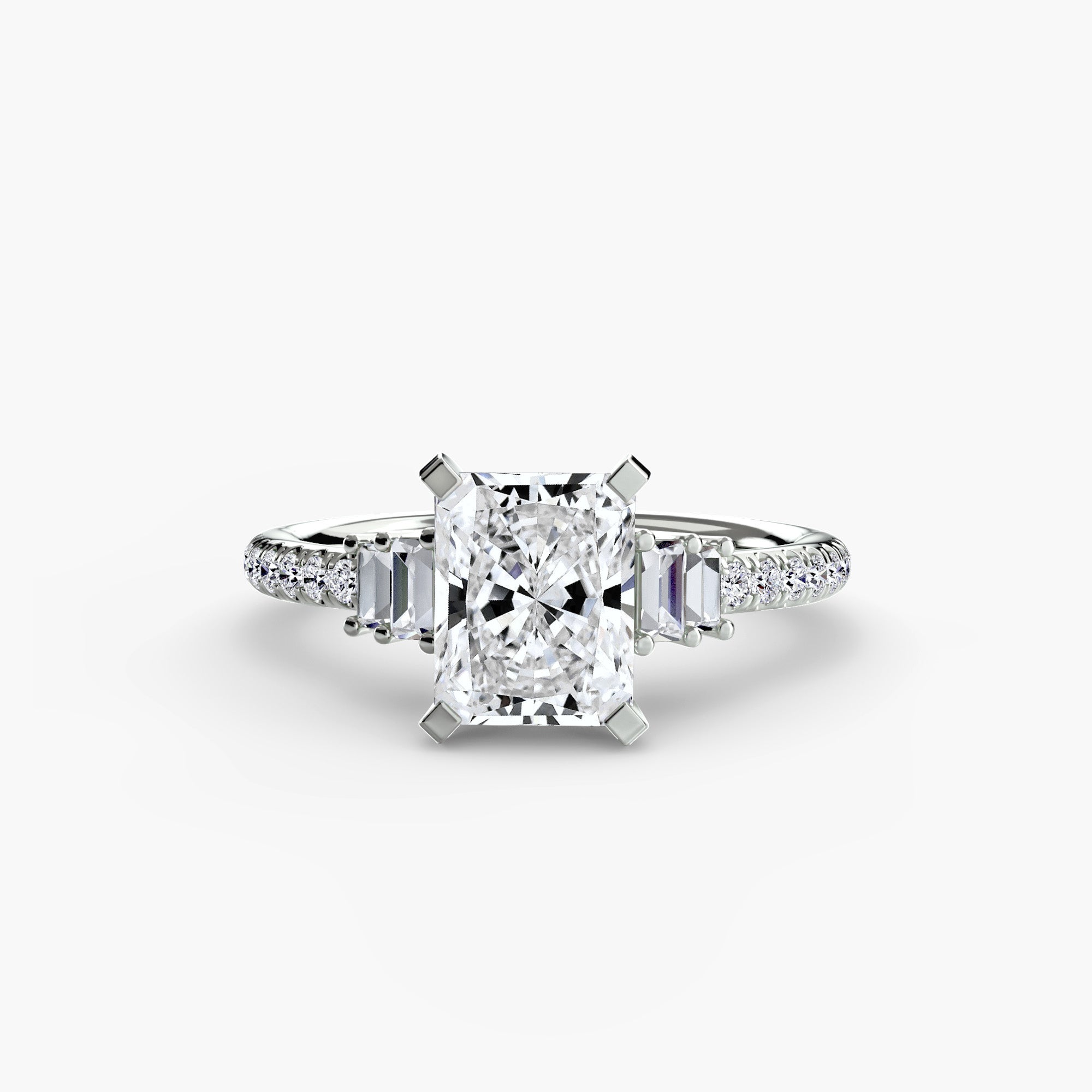 Baguette and Pavé Solitaire Setting