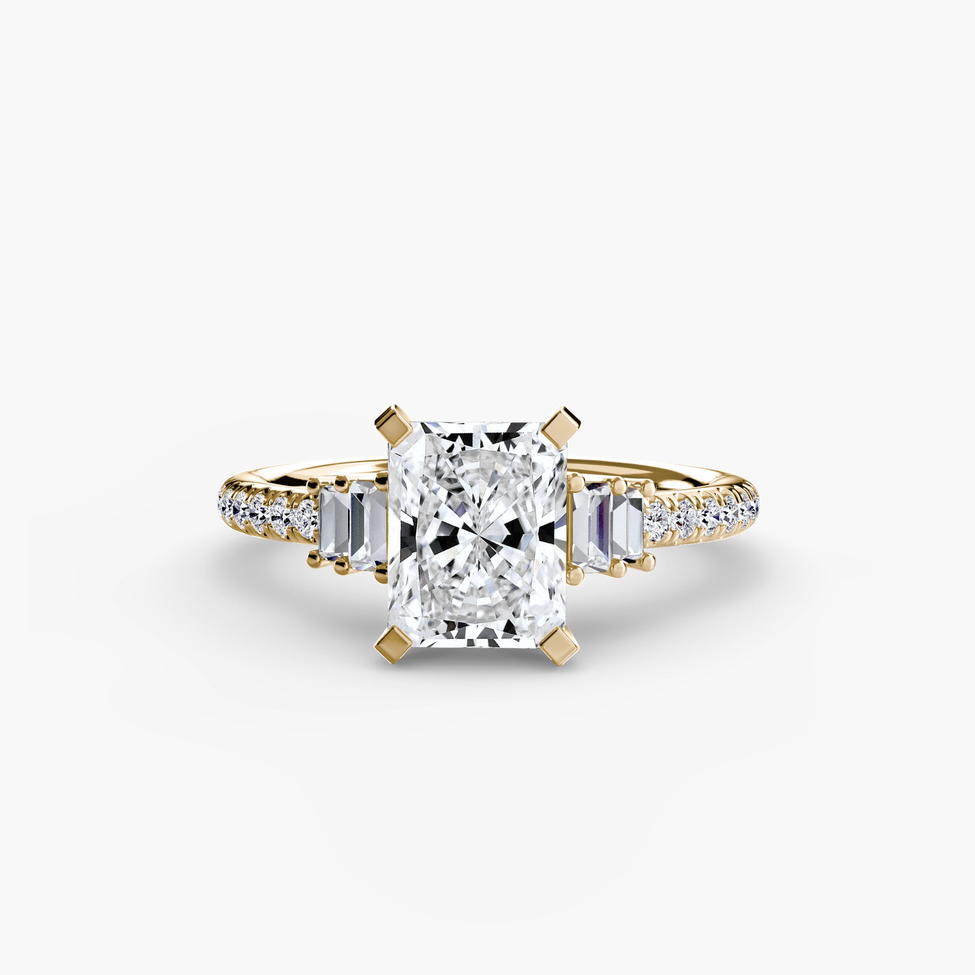 Baguette and Pavé Solitaire Setting