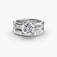 Baguette Channel Solitaire ring setting in 14k white gold