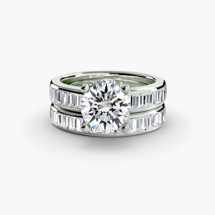Round Baguette Channel Solitaire Setting