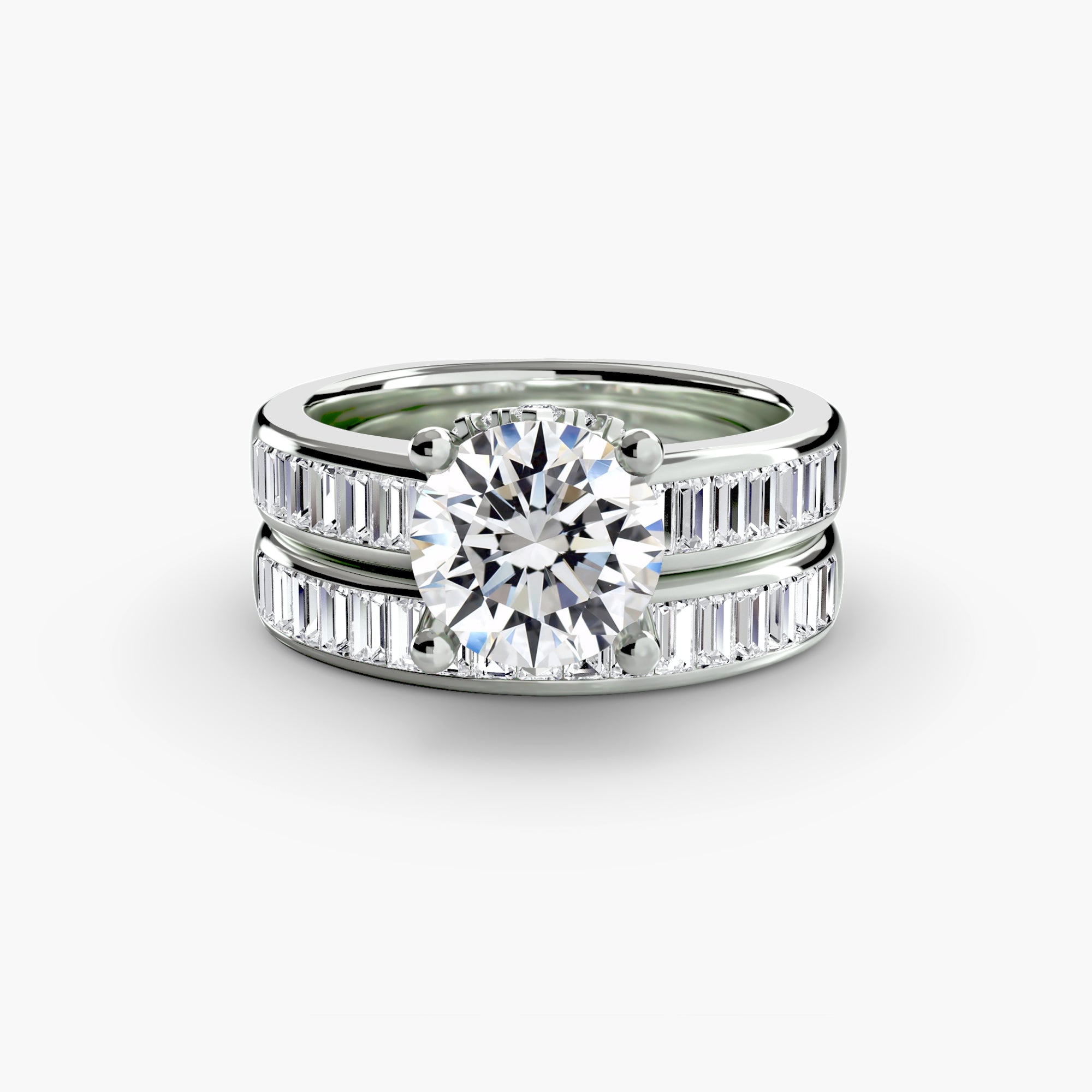 Round Baguette Channel Solitaire Setting