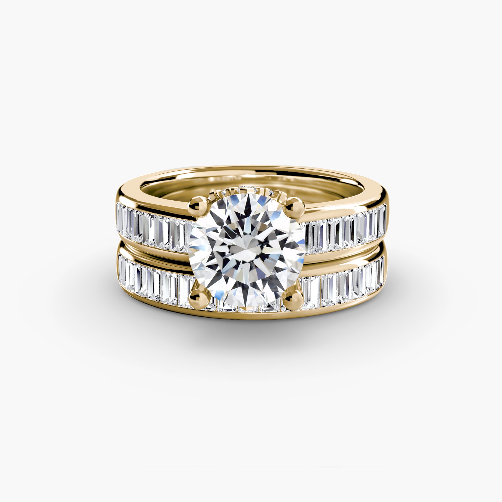 Round Baguette Channel Solitaire Setting