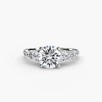 Five Stone Ring with Pavé Band ring setting in 14k white gold