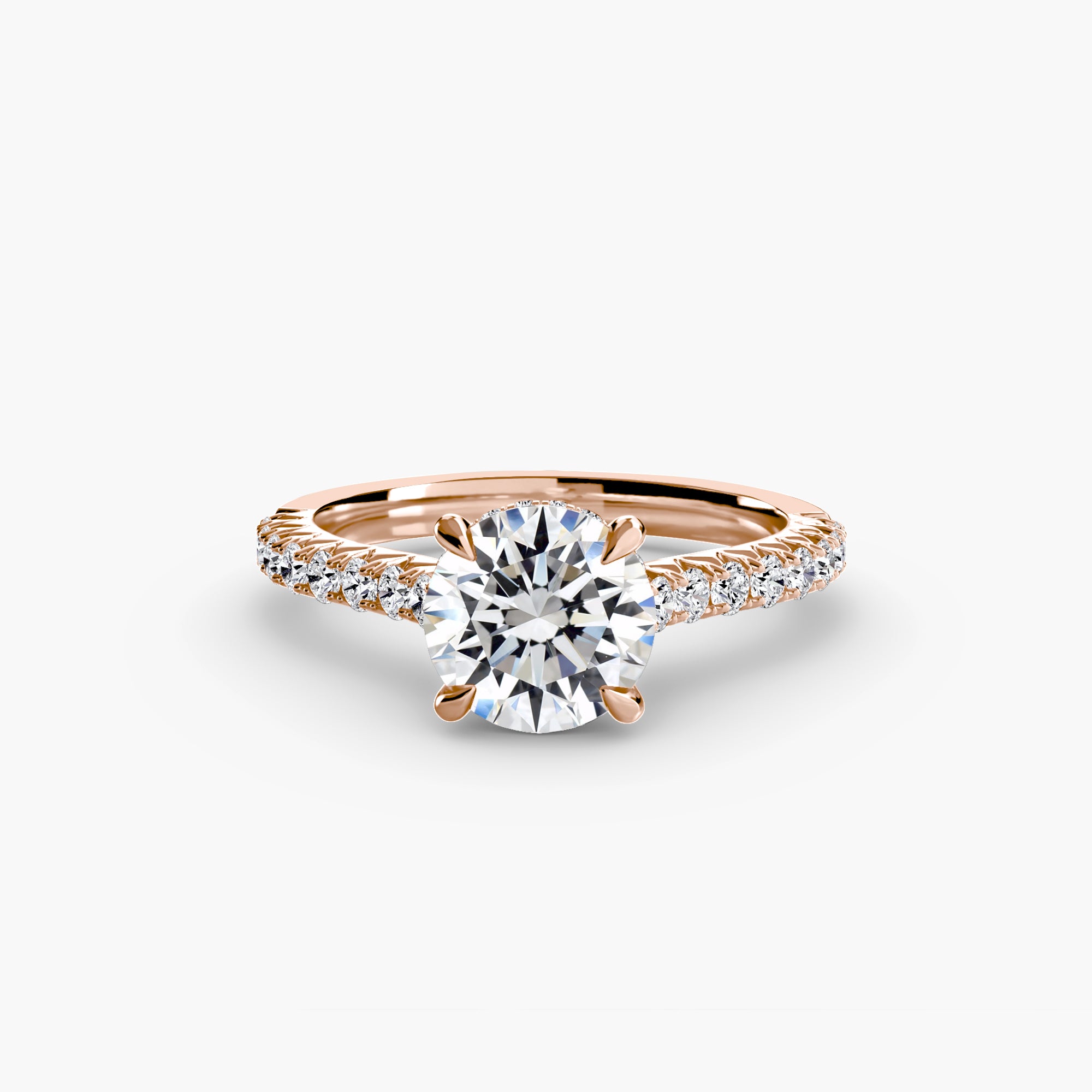Round Dense Pavé Solitaire Setting