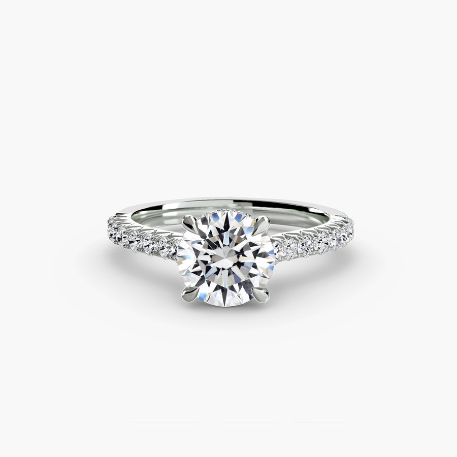 Round Dense Pavé Solitaire Setting
