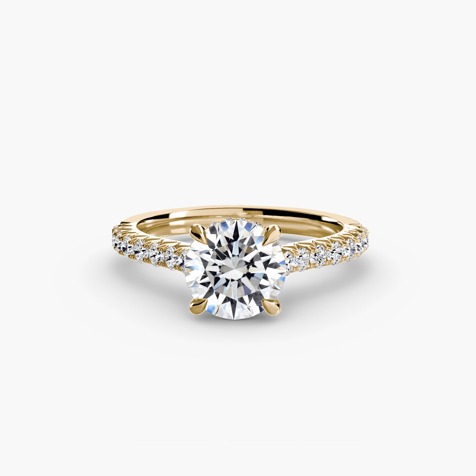 Round Dense Pavé Solitaire Setting