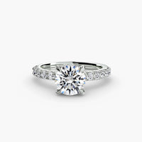 Solitaire with Pavé 6 ring setting in 14k white gold
