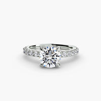 Solitaire with Pavé 6 ring setting in 14k white gold
