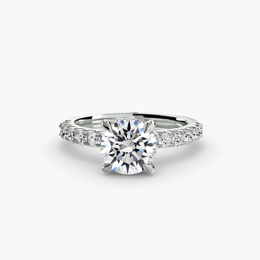 Wide Pavé Solitaire Setting
