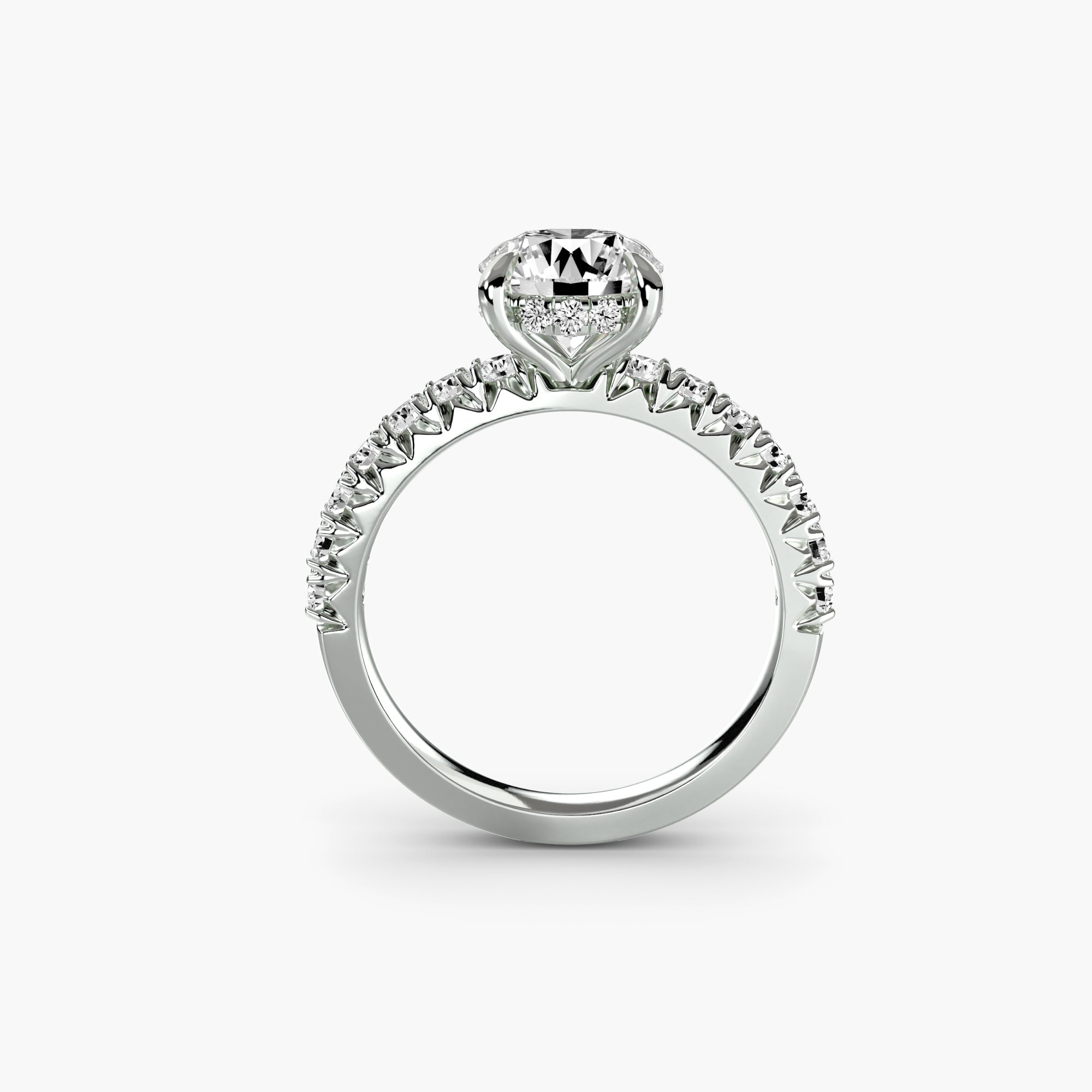 Wide Pavé Solitaire Setting