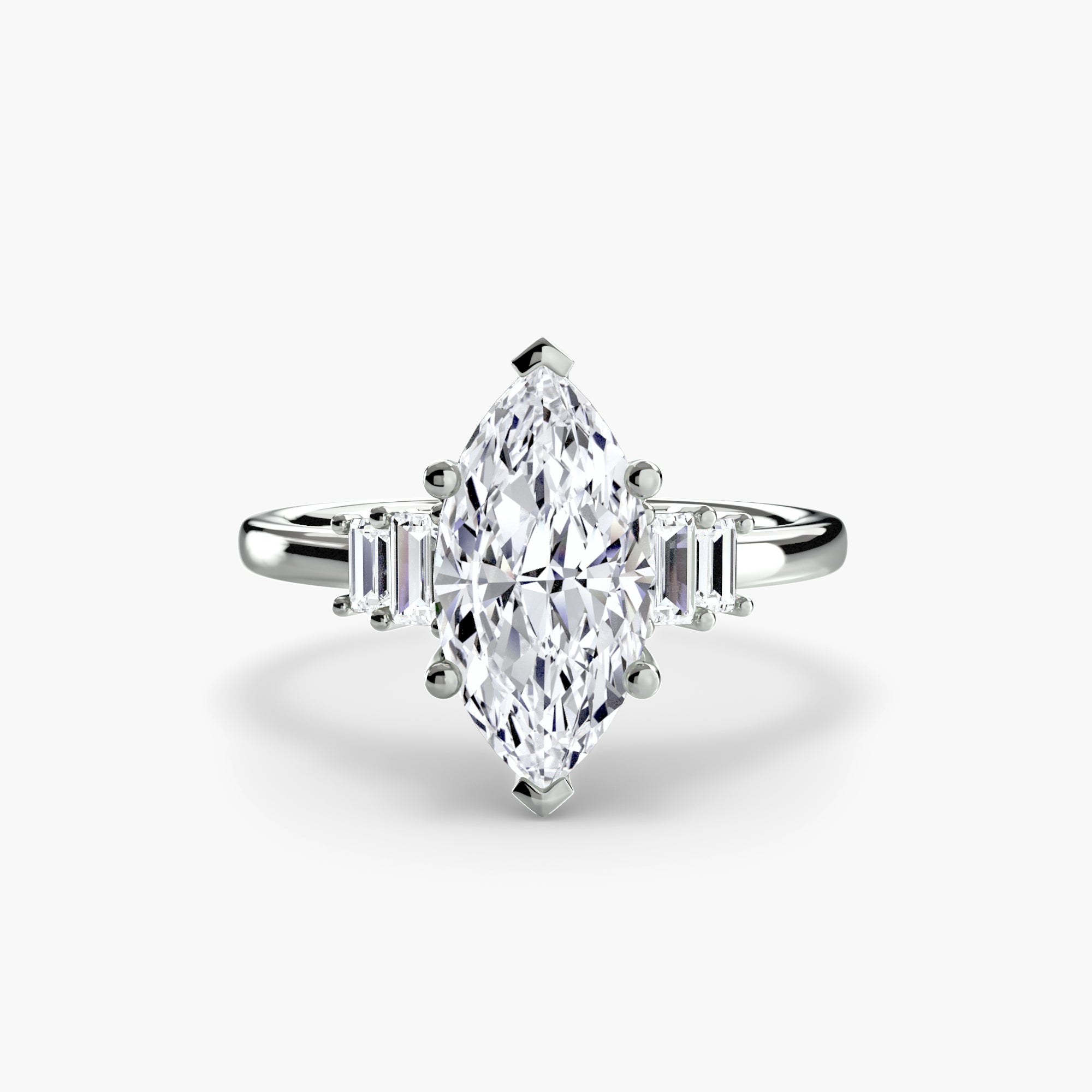 Baguette Accent Solitaire Setting