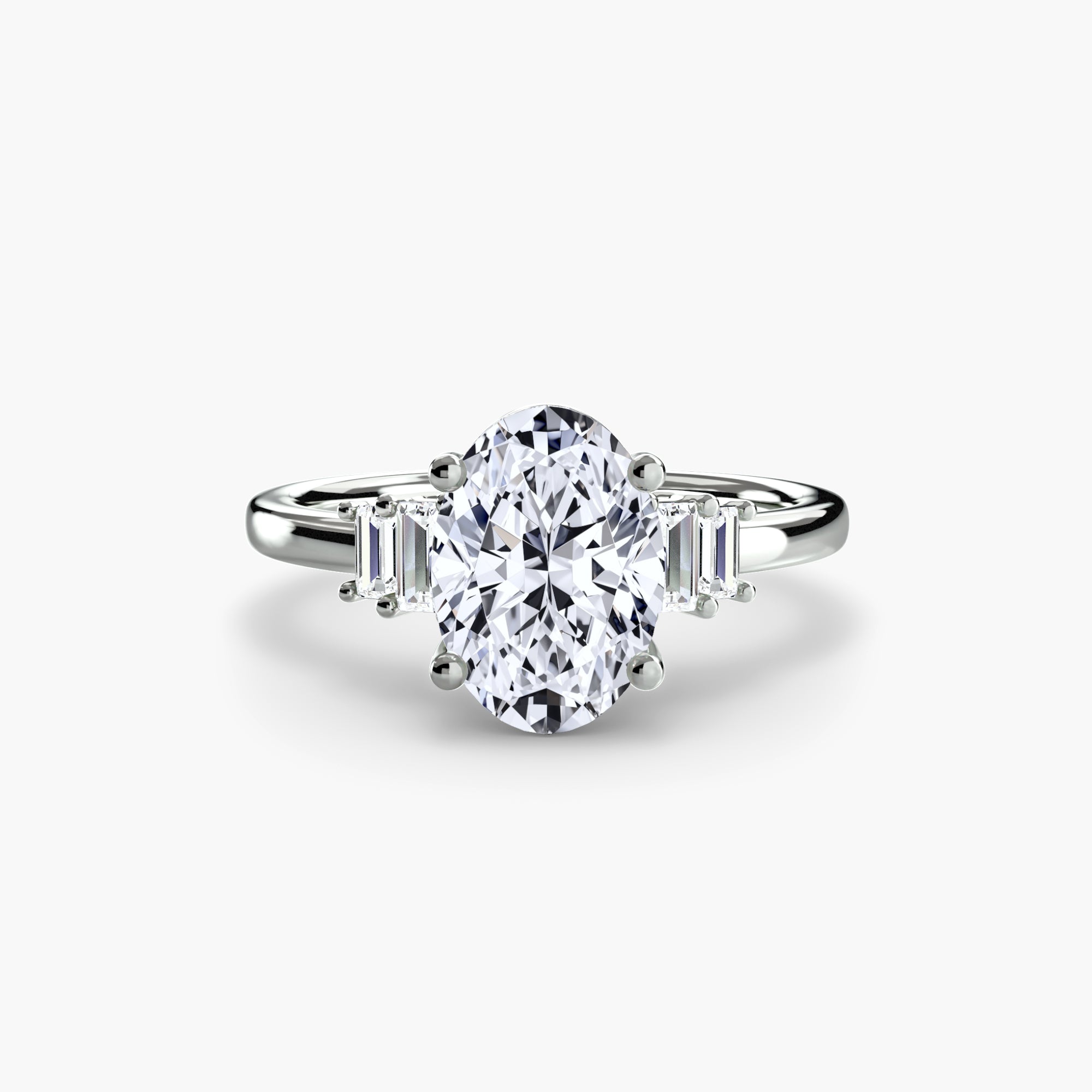 Baguette Accent Solitaire Setting