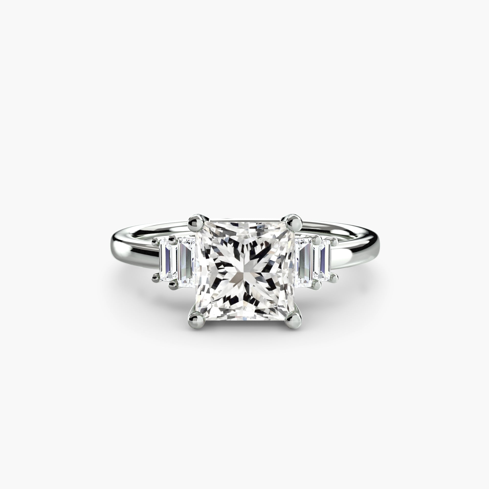 Baguette Accent Solitaire Setting