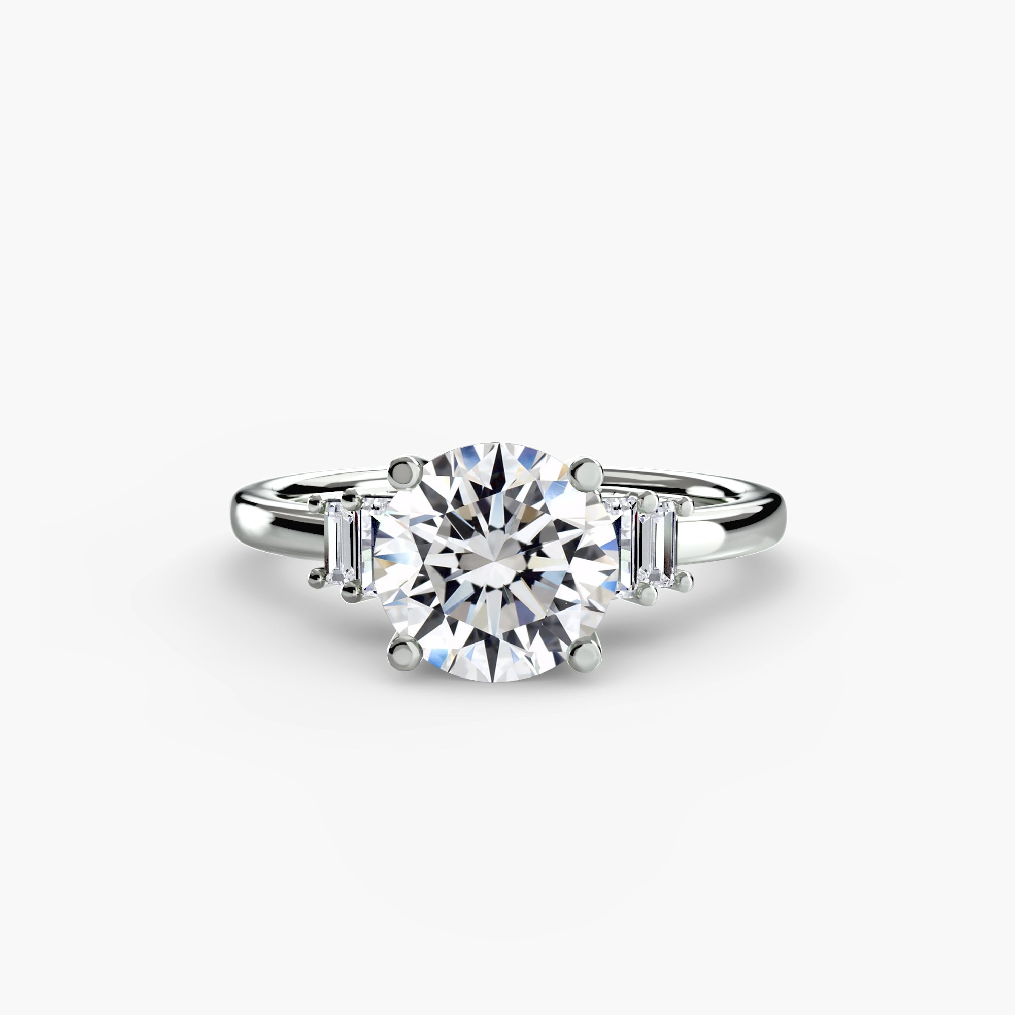 Baguette Accent Solitaire Setting