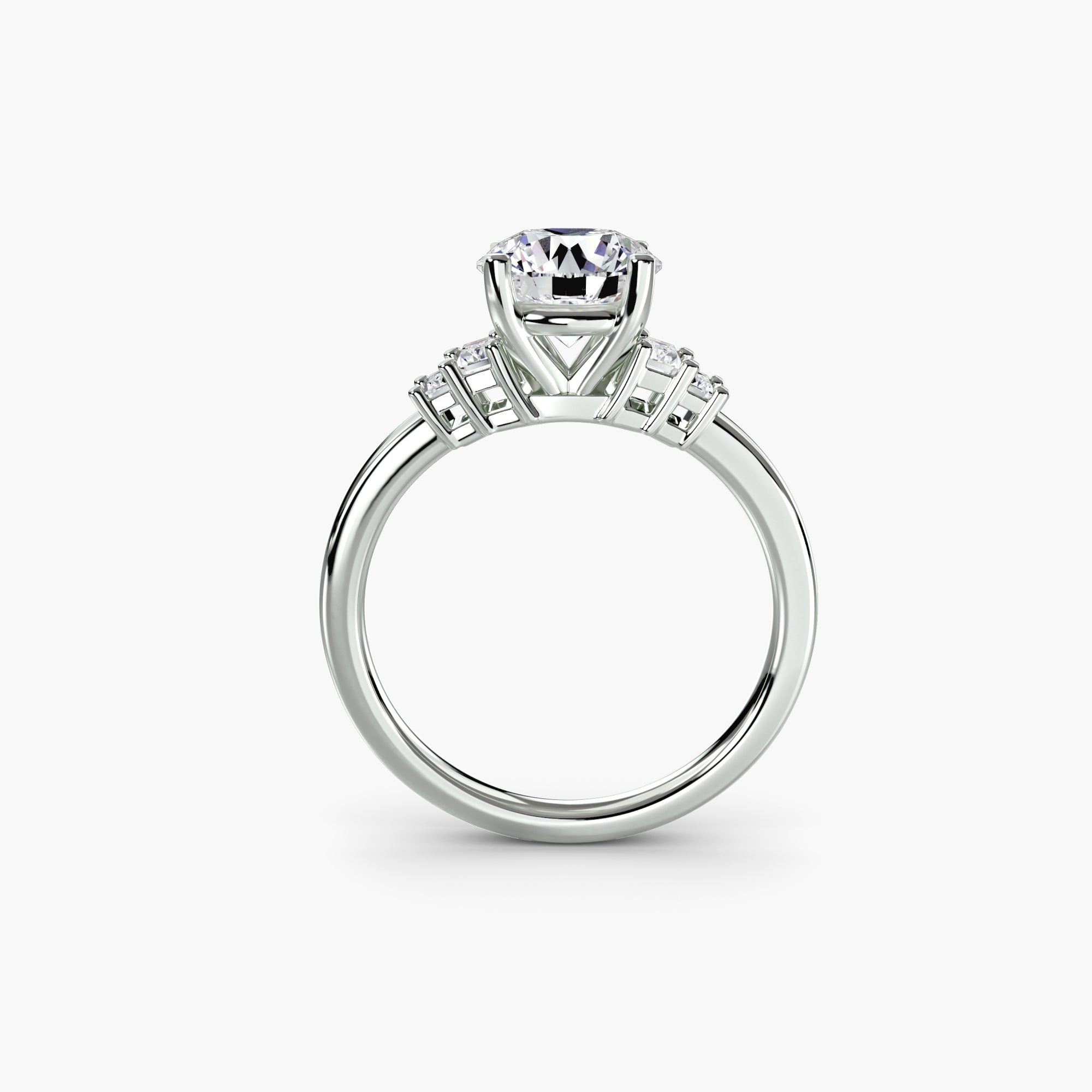 Baguette Accent Solitaire Setting