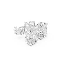 Oval cut diamond stud earring with push-back closure in 14k white gold
